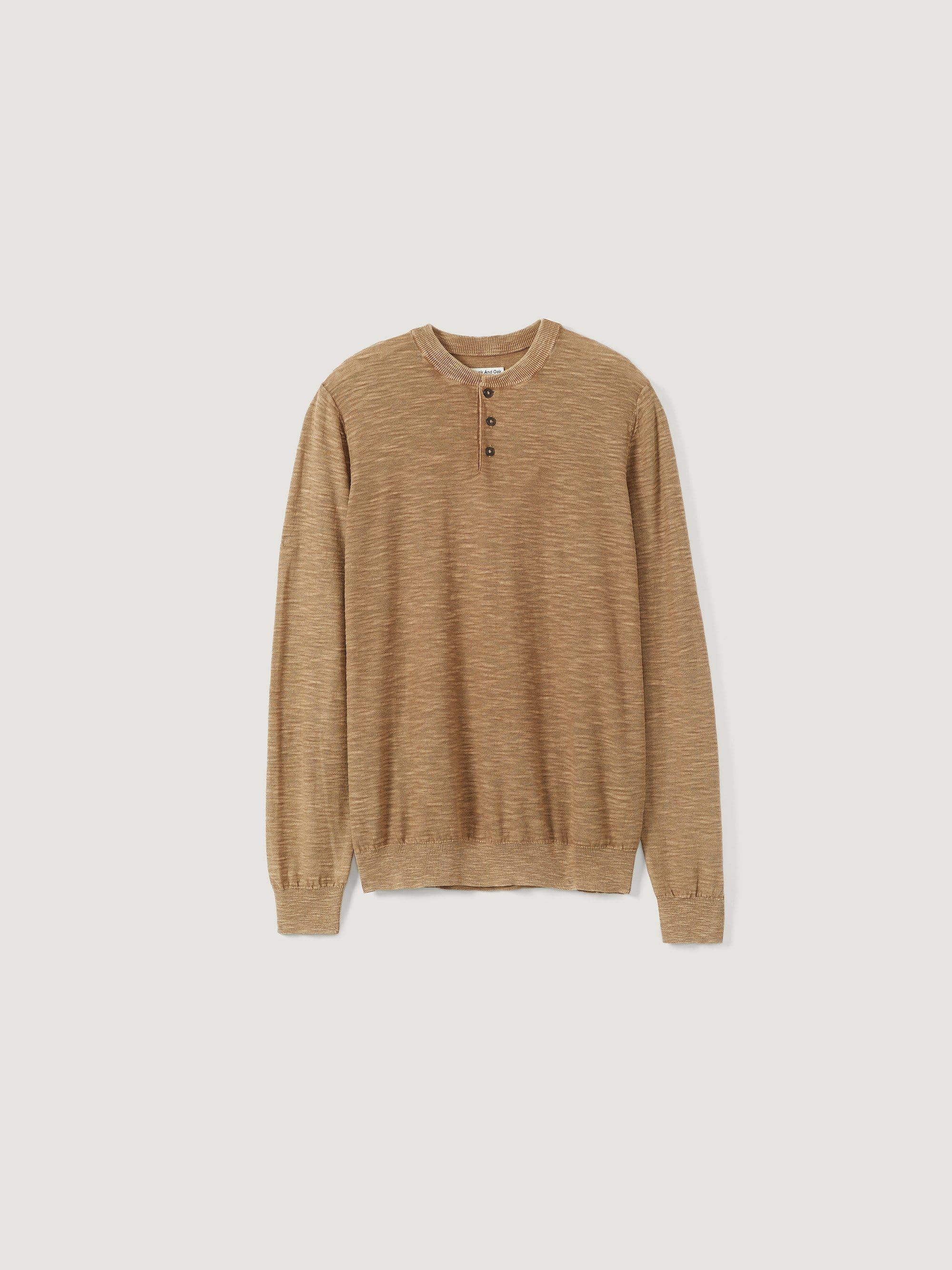The Henley Transitional Sweater in Brown sold by Frank & Oak product image thumbnail 6