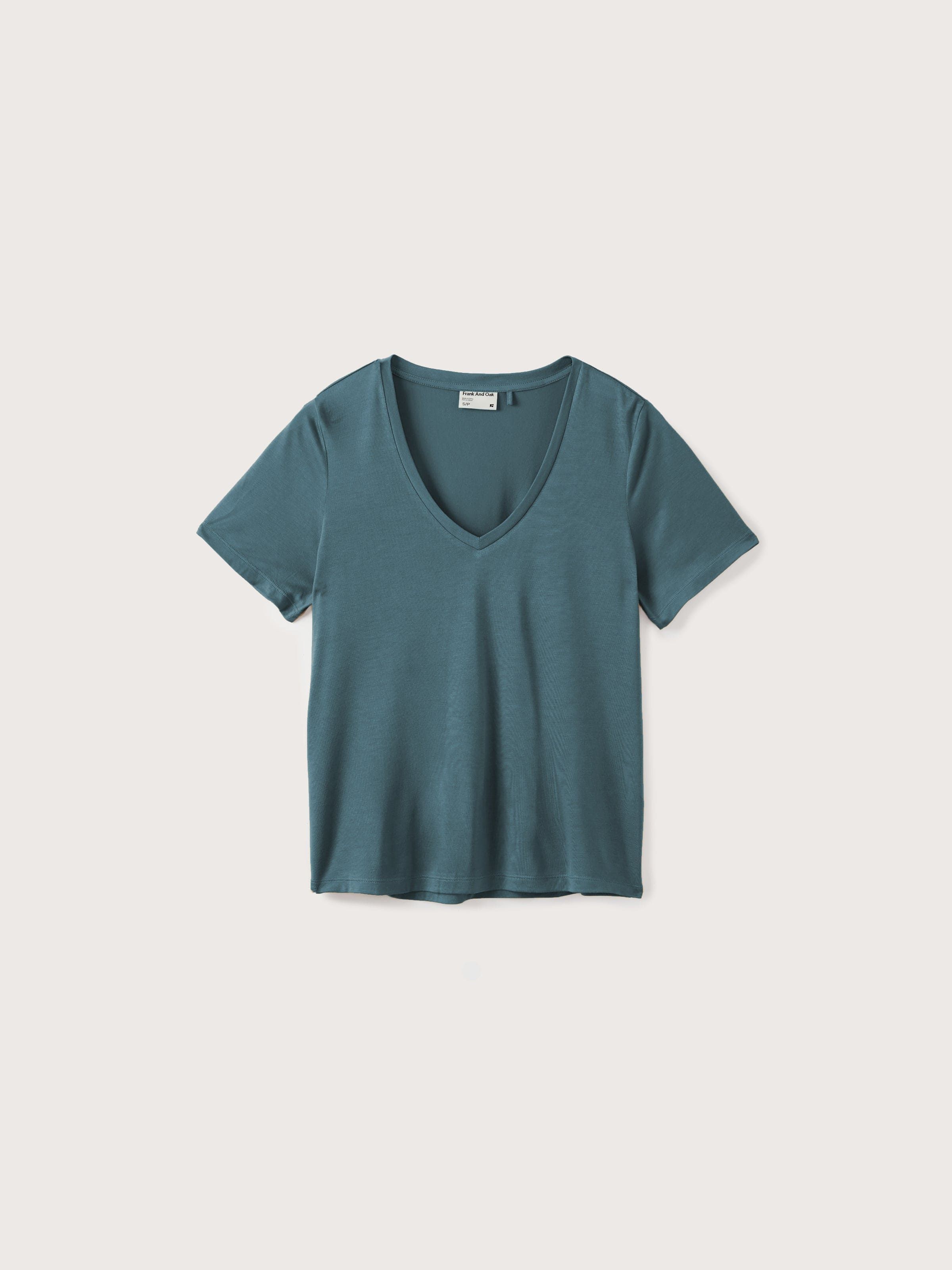 The SuperSoft V-Neck Tee in Blue sold by Frank & Oak product image thumbnail 4