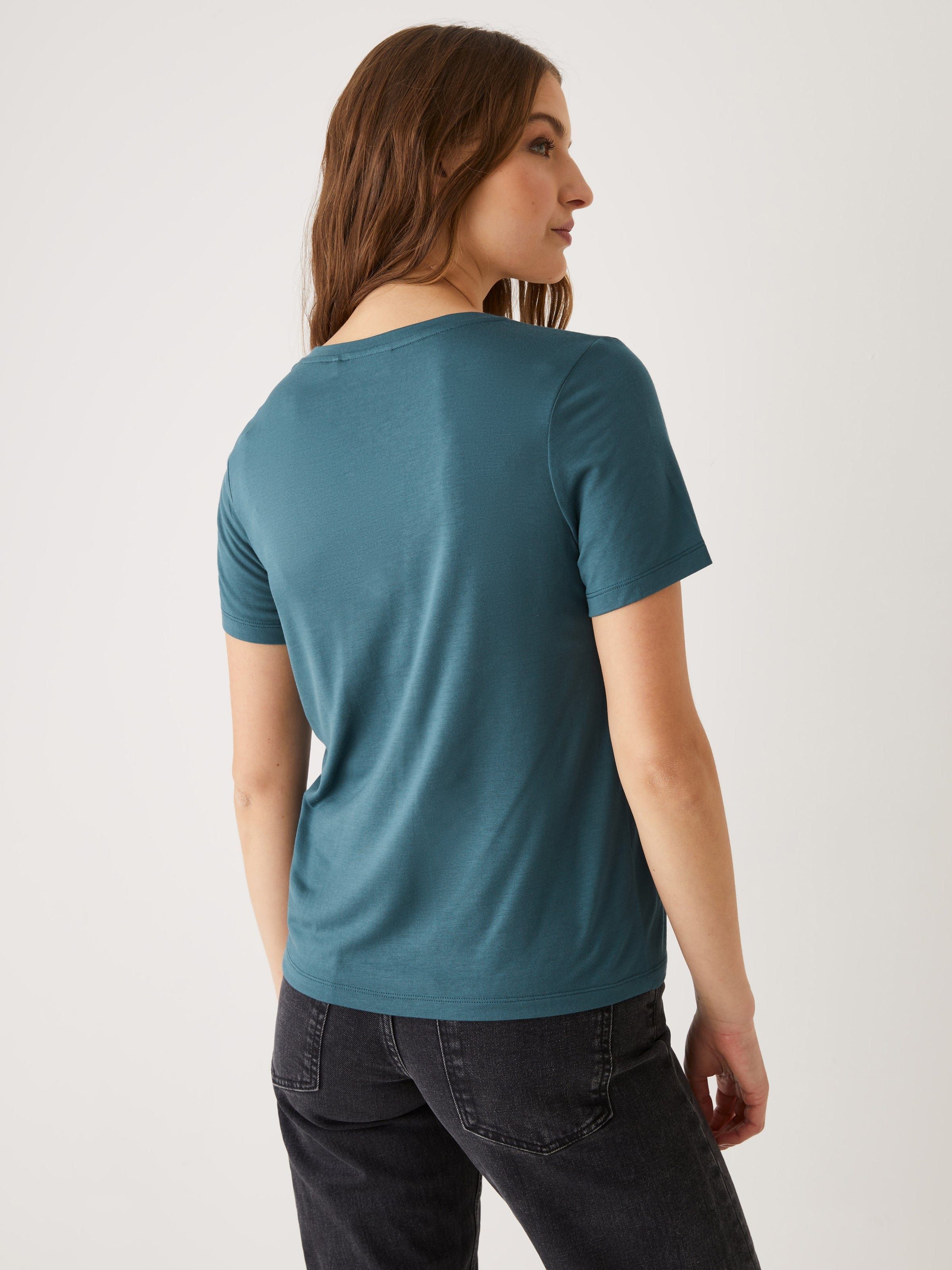 The SuperSoft V-Neck Tee in Blue sold by Frank & Oak product image thumbnail 3