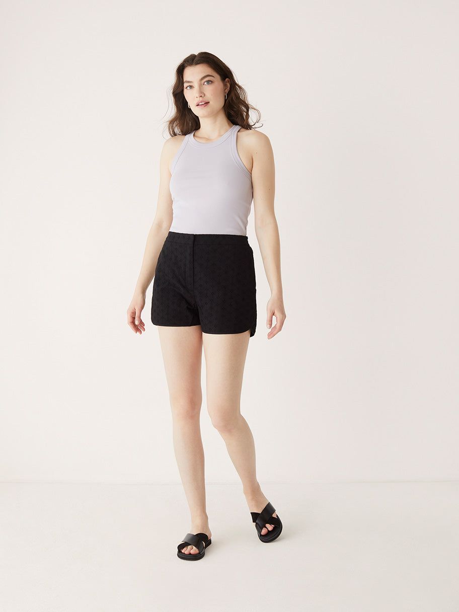 The Annie Embroidered Pull-On Short in Black sold by Frank & Oak product image thumbnail 4