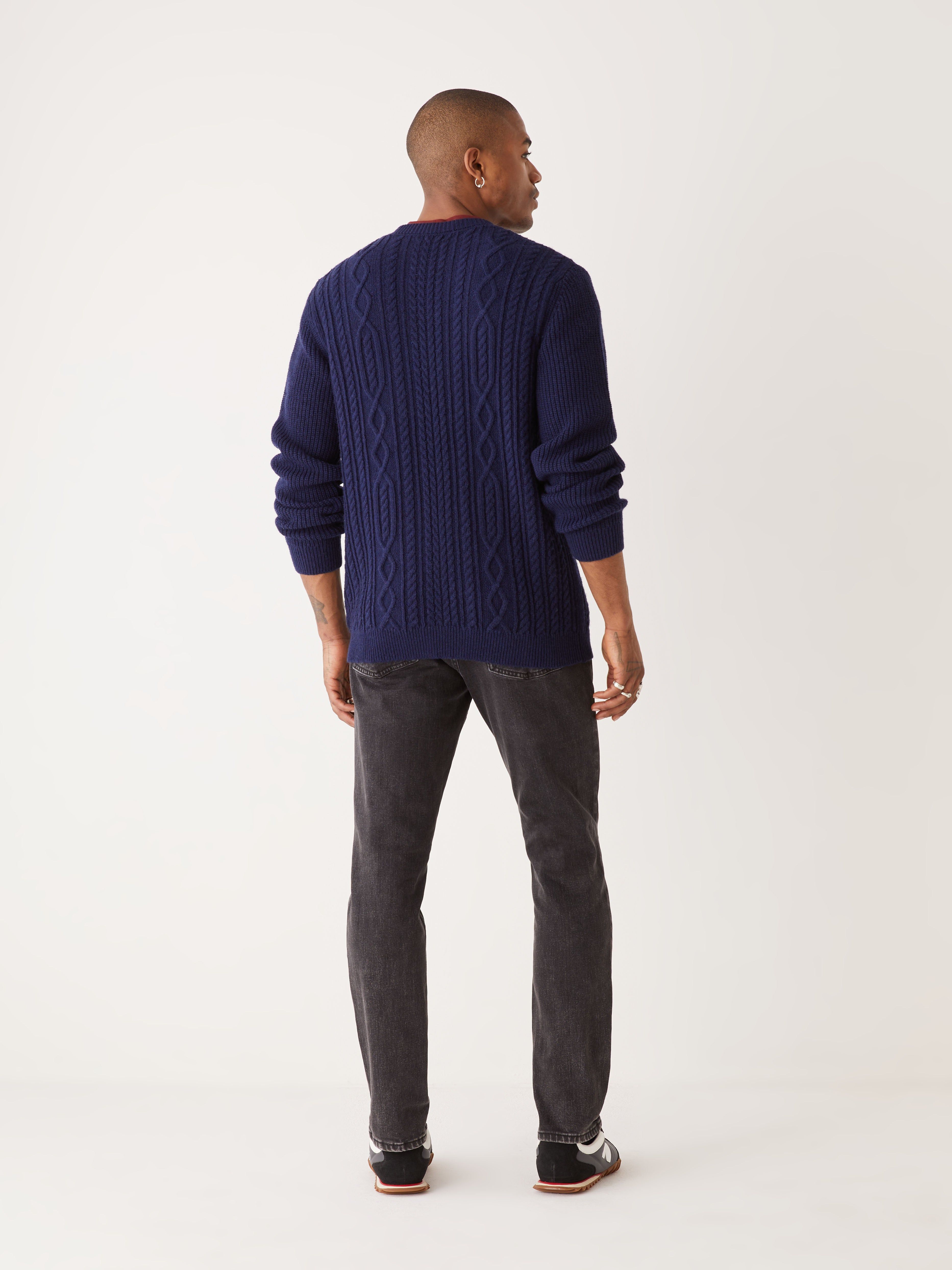 The Cable Knit Sweater in Blue sold by Frank & Oak product image thumbnail 3