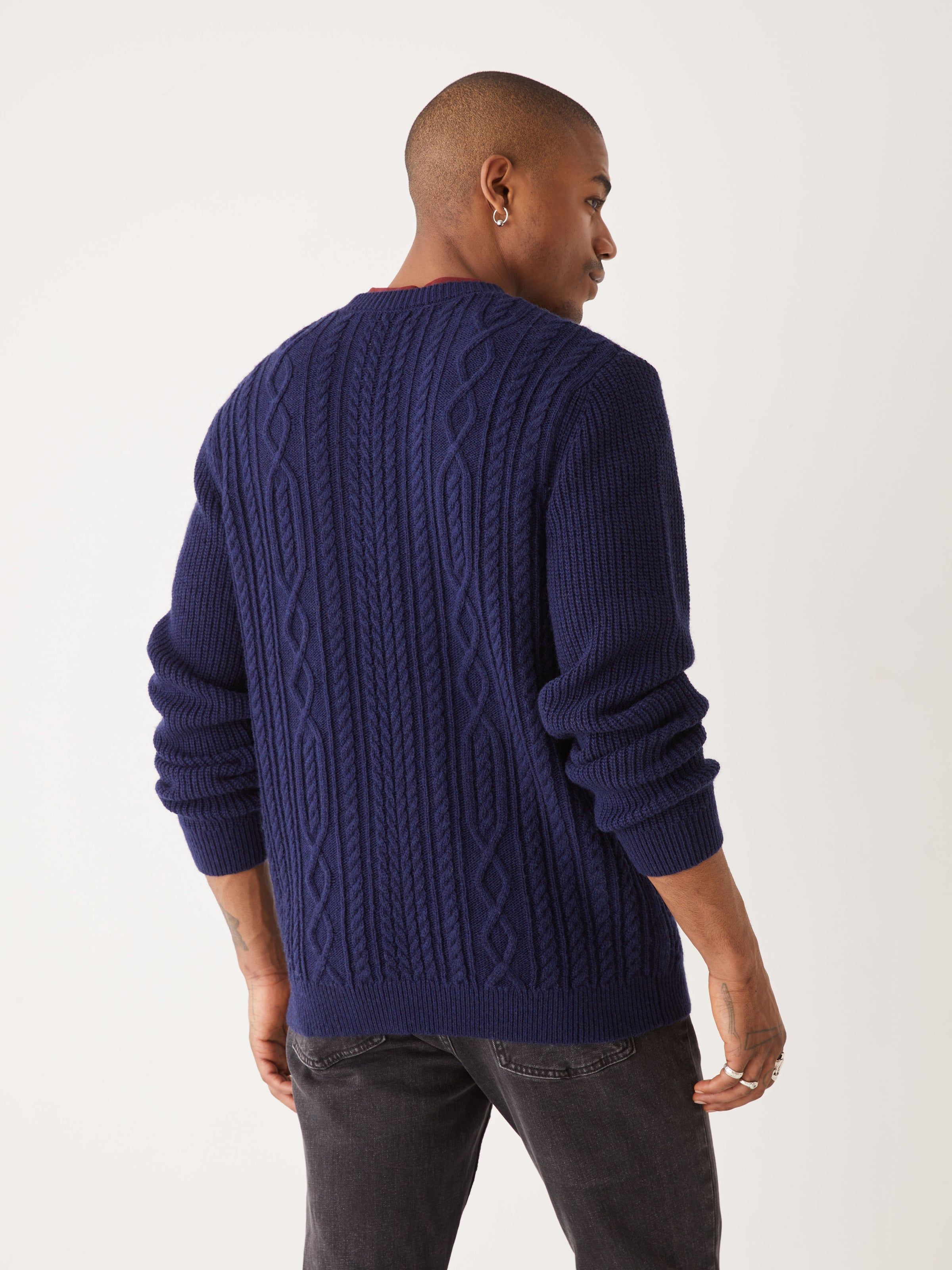 The Cable Knit Sweater in Blue sold by Frank & Oak product image thumbnail 4