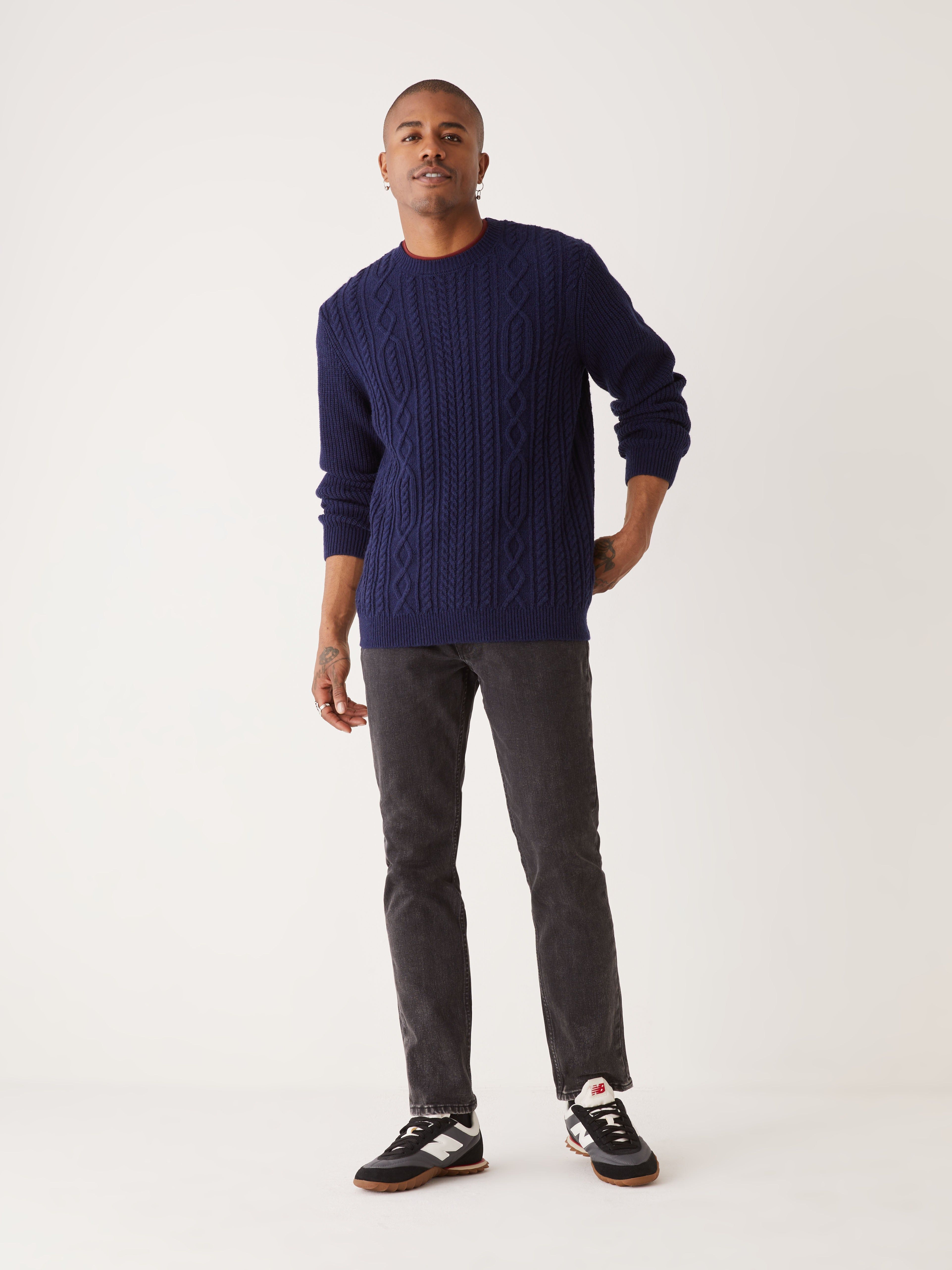 The Cable Knit Sweater in Blue sold by Frank & Oak product image thumbnail 2