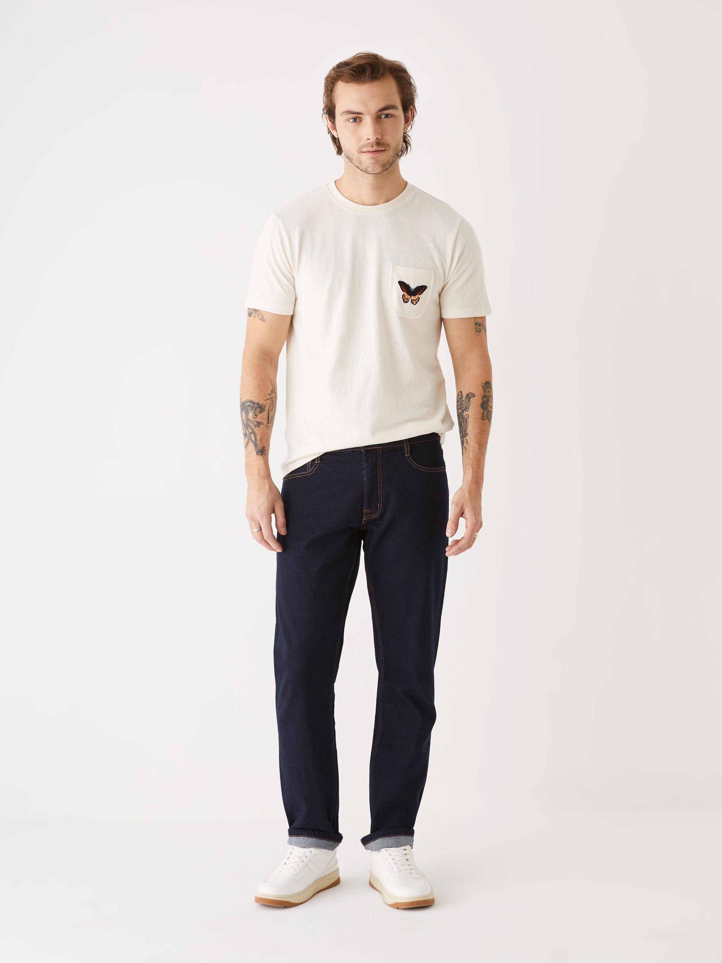 The Selvedge Slim Fit Jean in Navy sold by Frank & Oak