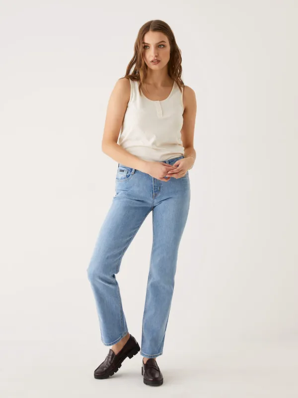 The Mid Rise Joan Straight Fit Jean in Light Indigo sold by Frank & Oak