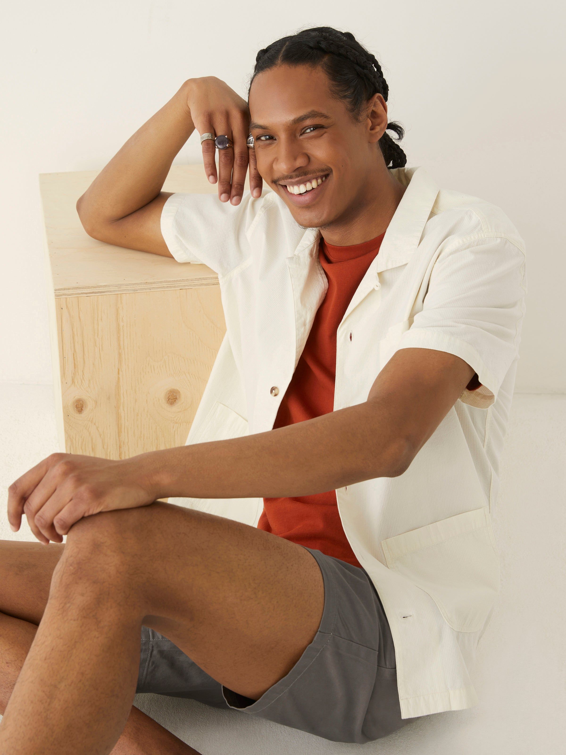 The Essential Slim T-Shirt in Paprika sold by Frank & Oak product image thumbnail 4