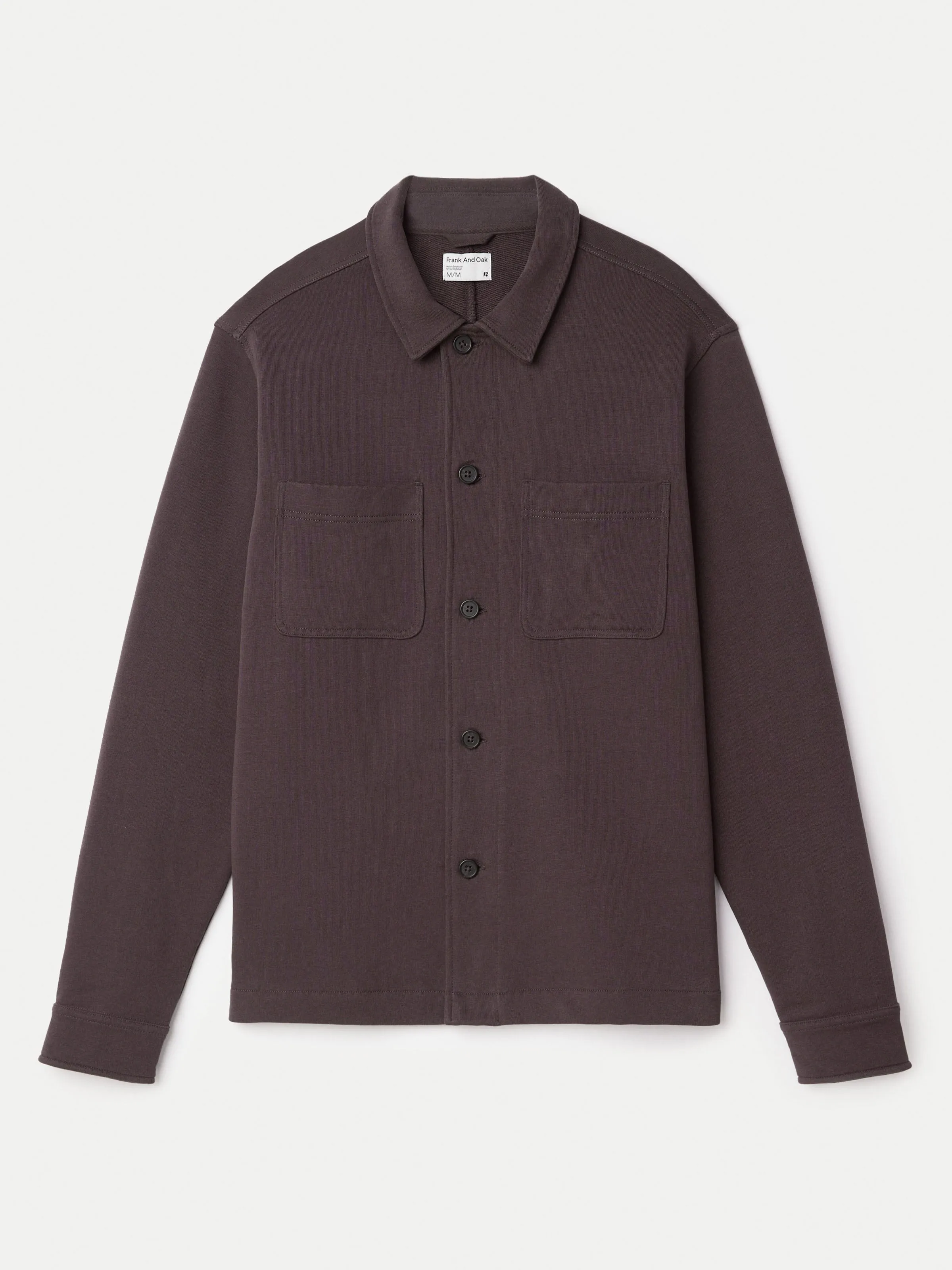The Jordan French Terry Overshirt in Raisin sold by Frank & Oak product image thumbnail 5