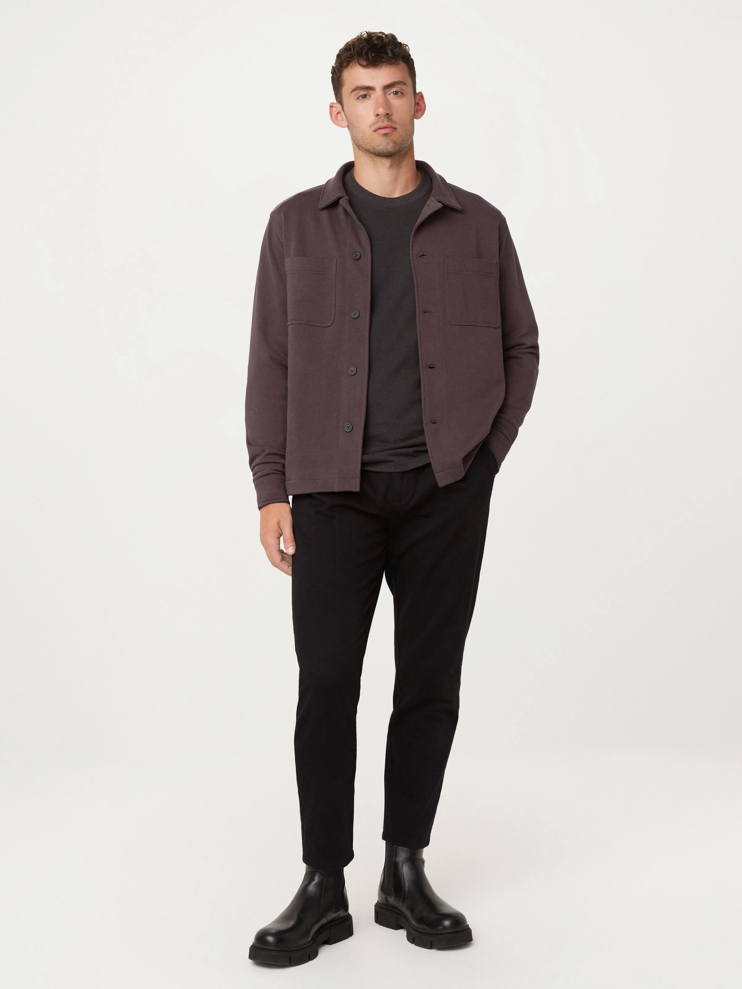 The Jordan French Terry Overshirt in Raisin sold by Frank & Oak product image thumbnail 2