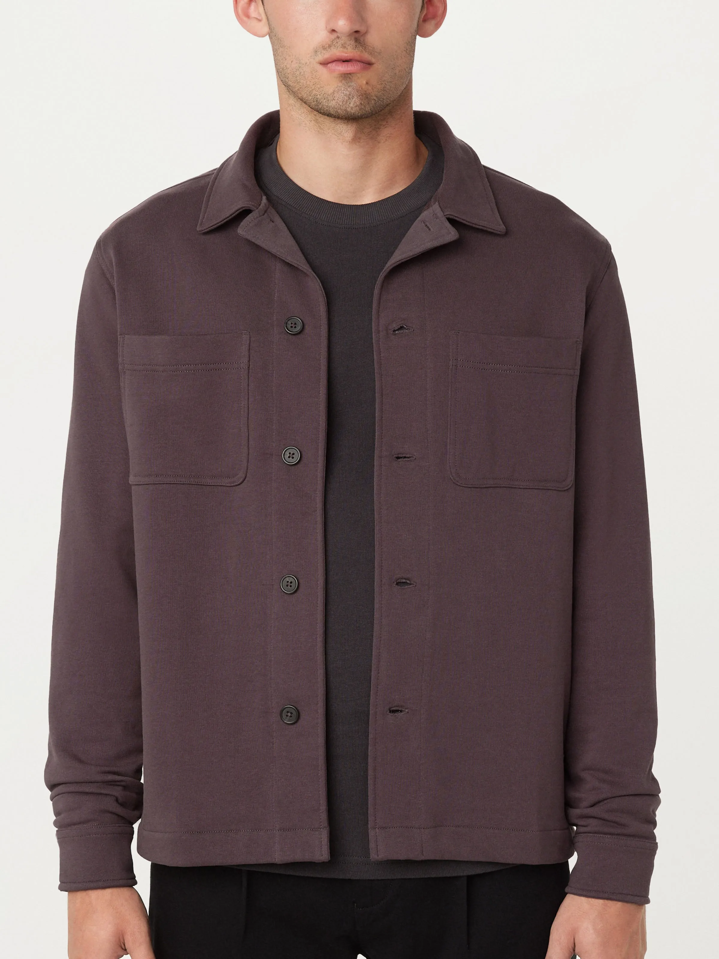 The Jordan French Terry Overshirt in Raisin sold by Frank & Oak product image thumbnail 3