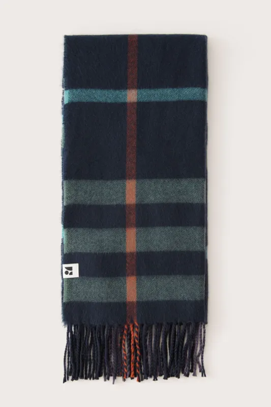 The Plaid Scarf in Deep Blue sold by Frank & Oak