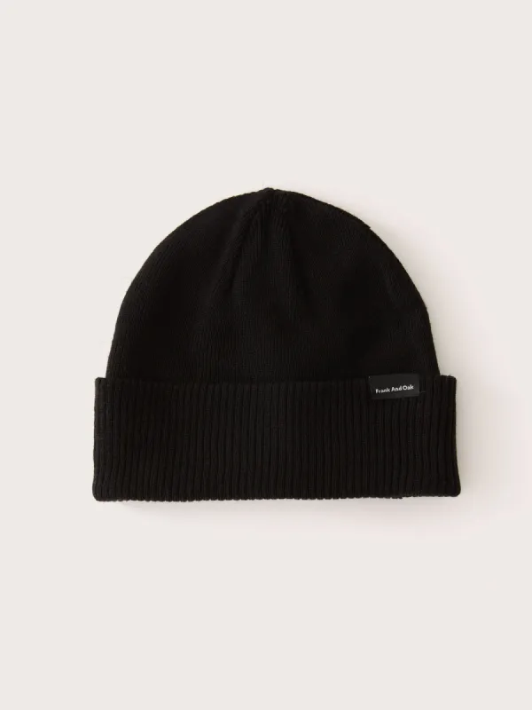The Merino Wool Beanie in Black sold by Frank & Oak