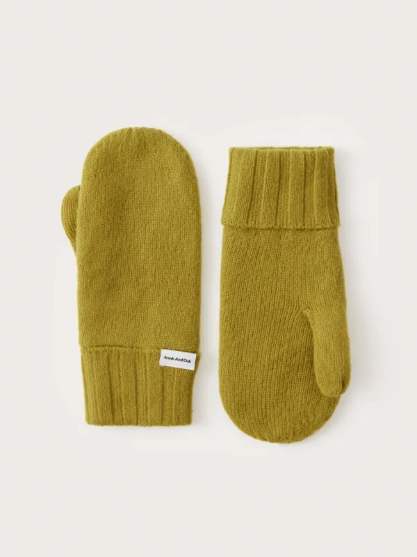 The Donegal Wool Mittens in Golden Lime sold by Frank & Oak