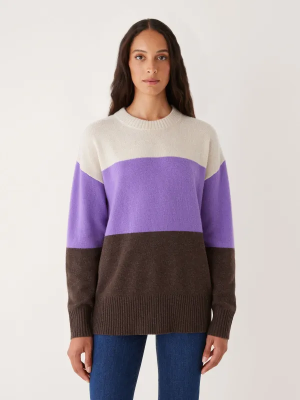 The Comfort Colour Block Sweater in Ultraviolet sold by Frank & Oak
