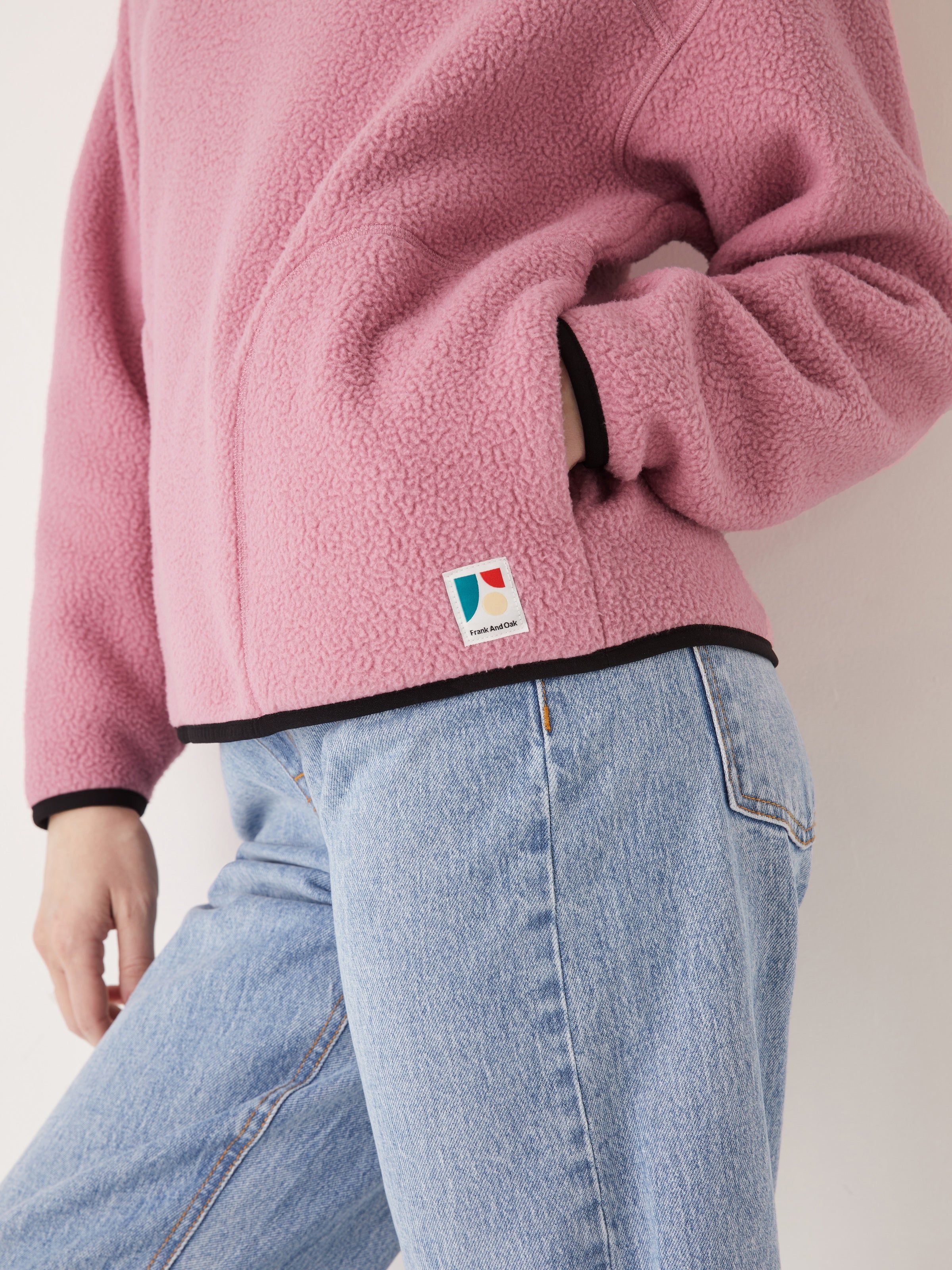 The Polar Fleece Pullover in Pink sold by Frank & Oak product image thumbnail 4