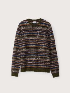 The Merino Wool Jacquard Sweater in Green sold by Frank & Oak