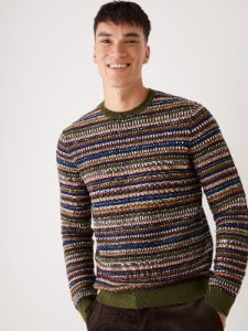 The Merino Wool Jacquard Sweater in Green sold by Frank & Oak