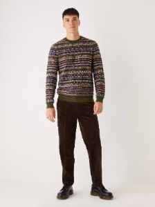The Merino Wool Jacquard Sweater in Green sold by Frank & Oak