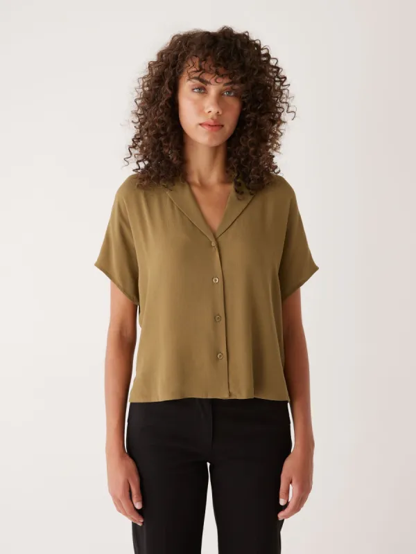 The Camp Collar Blouse in Amber Brown sold by Frank & Oak