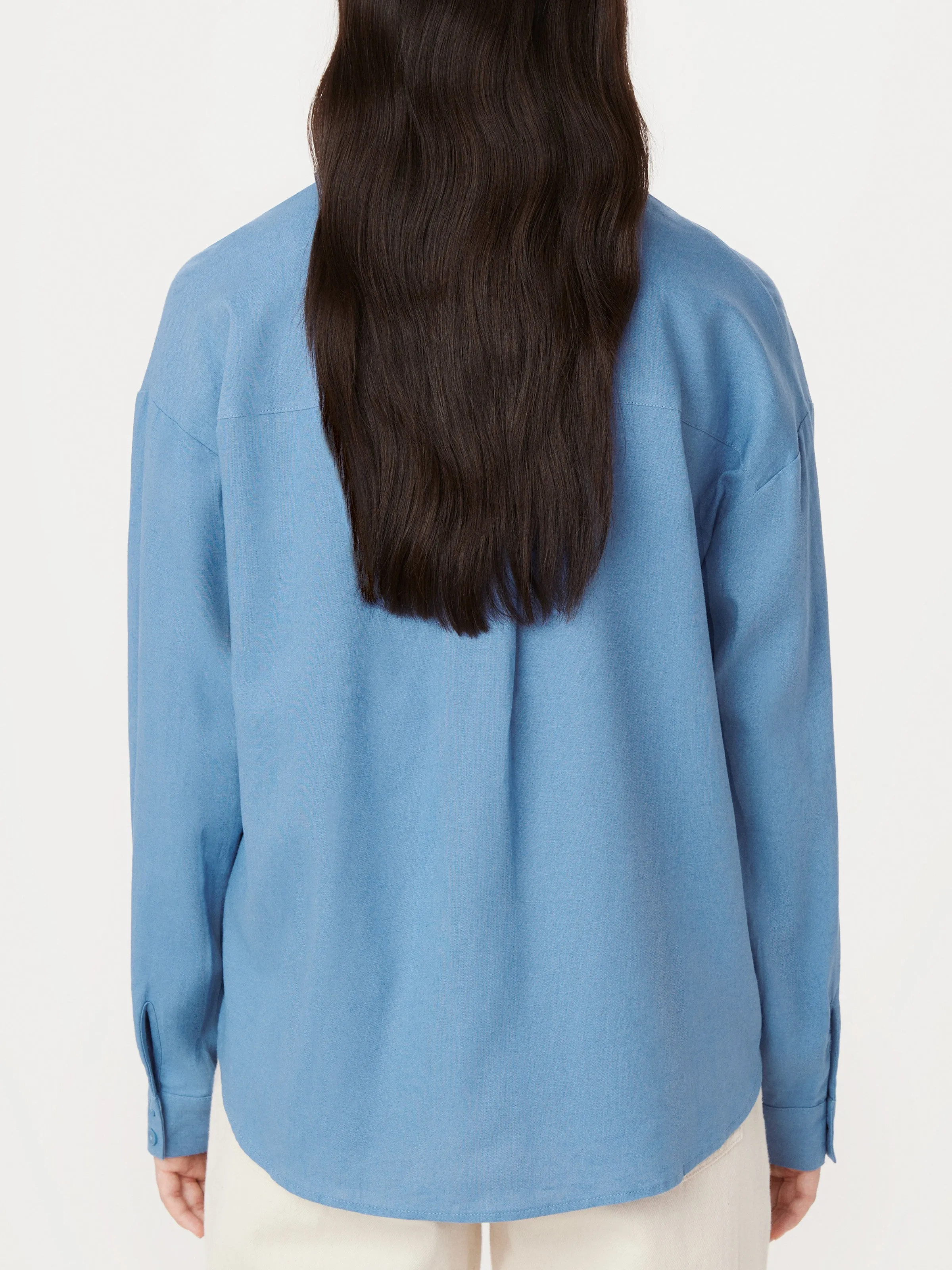 The Linen Long Sleeve Shirt in Coronet Blue sold by Frank & Oak product image thumbnail 5