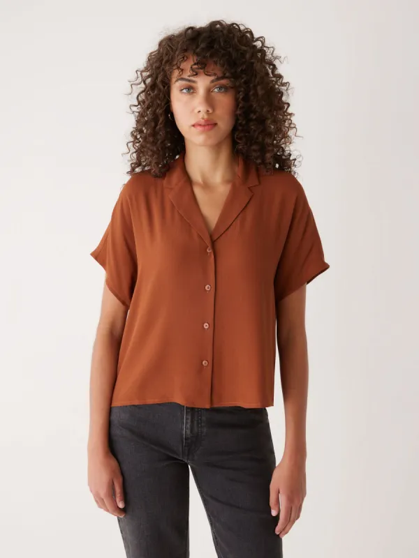 The Camp Collar Blouse in Smoked Paprika sold by Frank & Oak