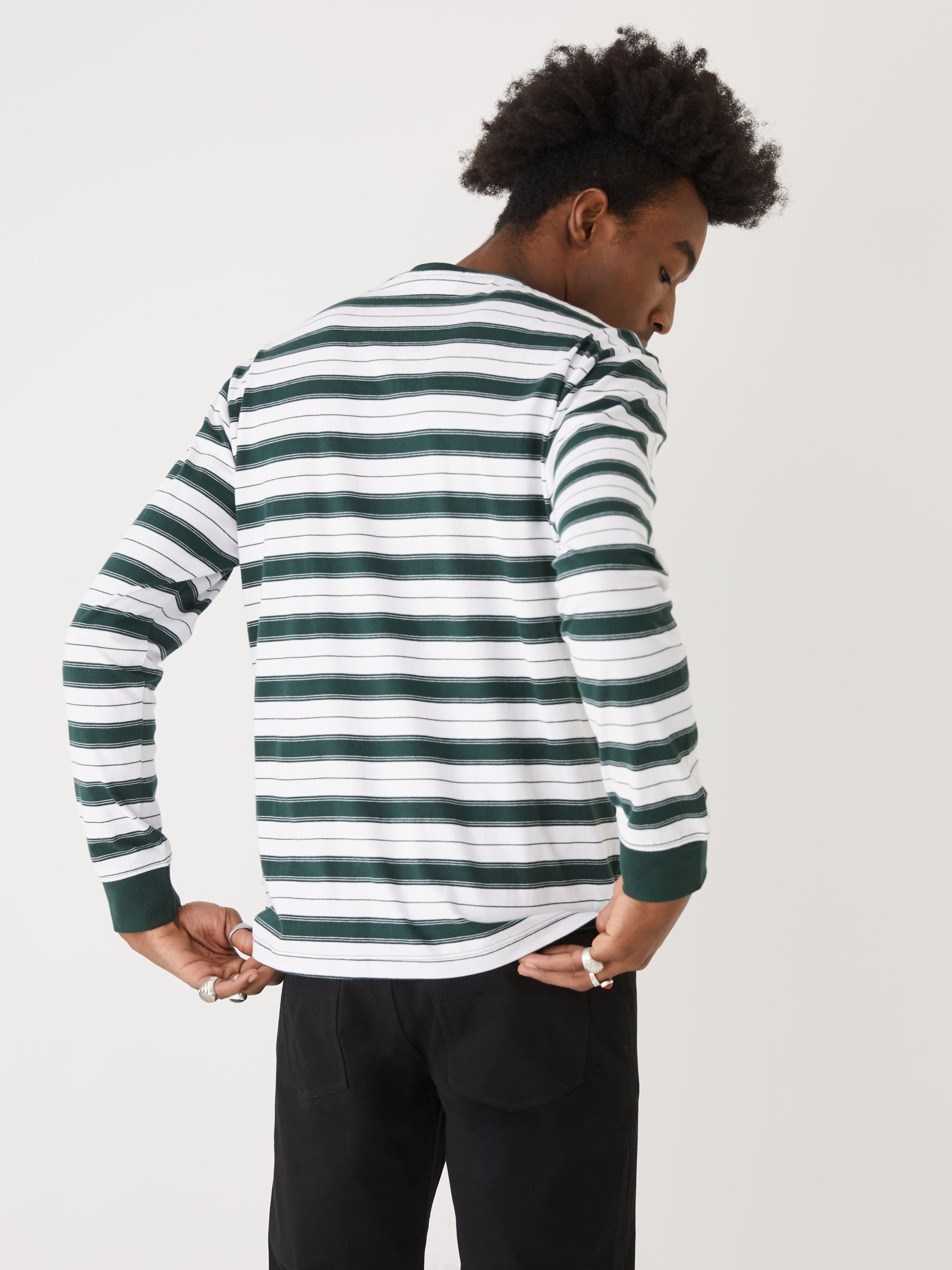 The Striped Long Sleeve T-Shirt in Pine Grove sold by Frank & Oak product image thumbnail 2