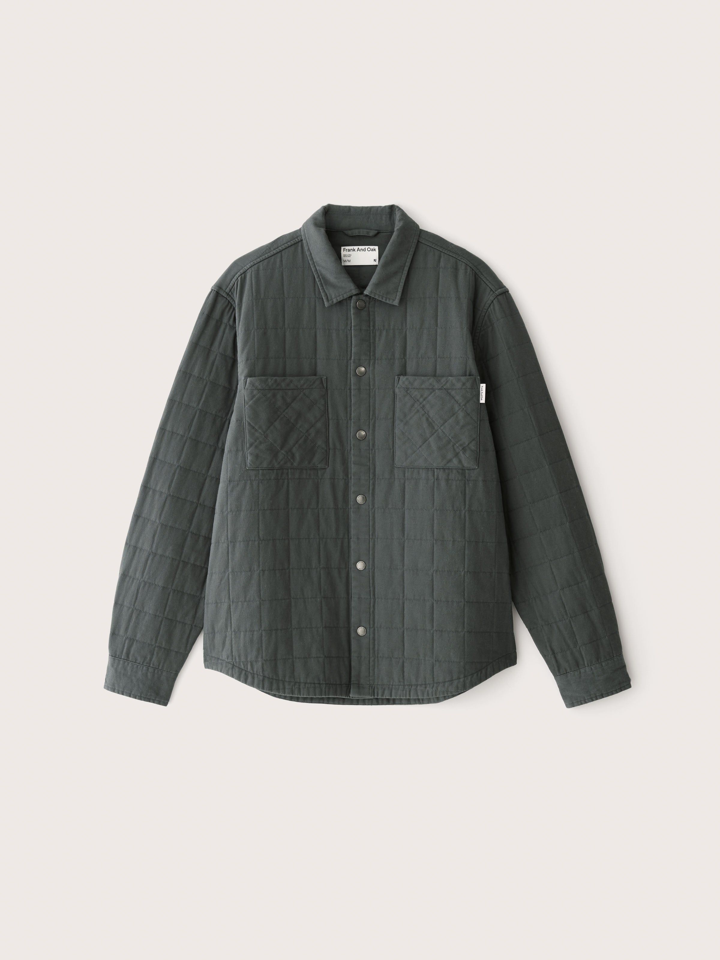 The Quilted Overshirt in Teal Grey sold by Frank & Oak product image thumbnail 5