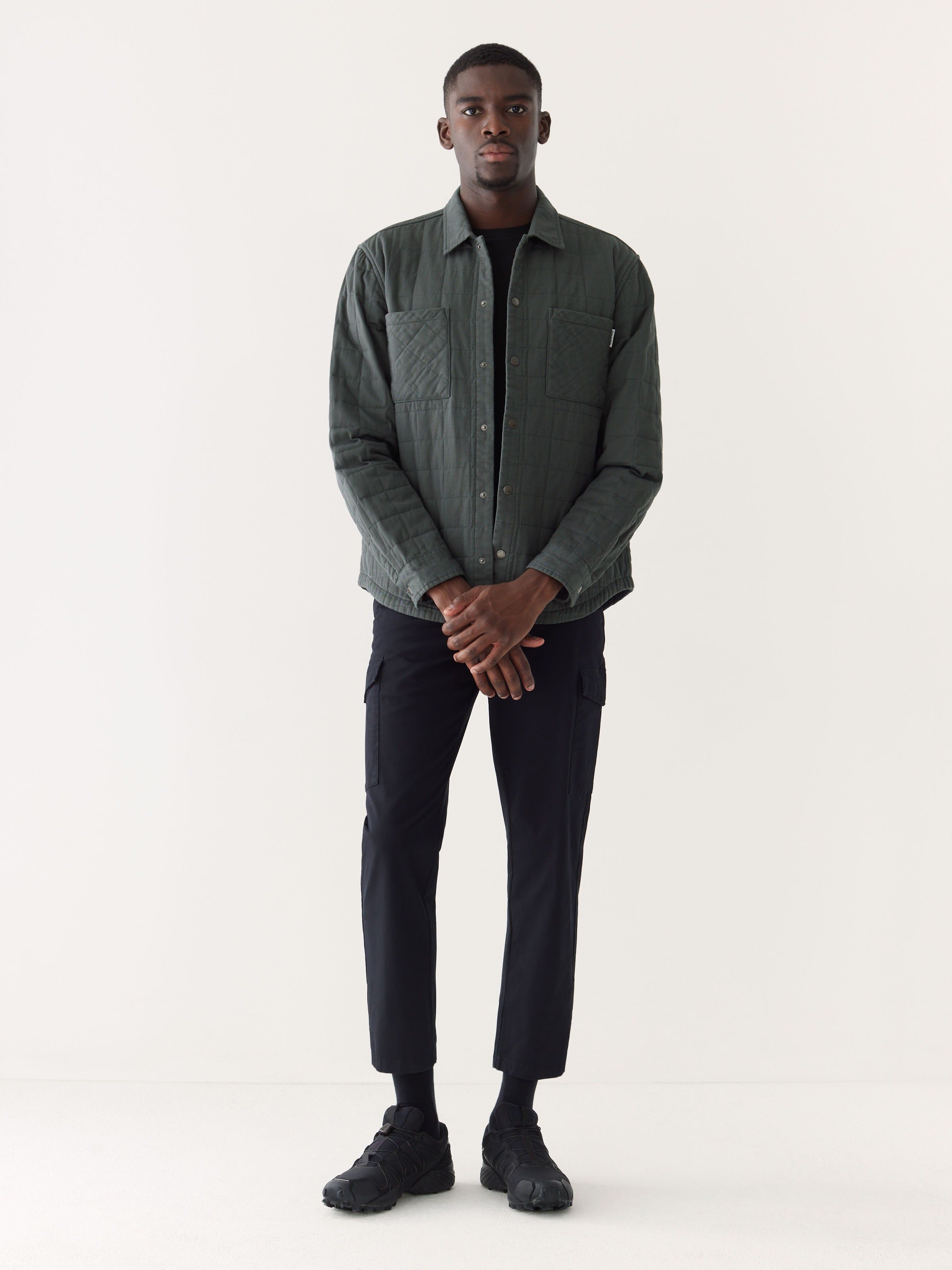 The Quilted Overshirt in Teal Grey sold by Frank & Oak product image thumbnail 2