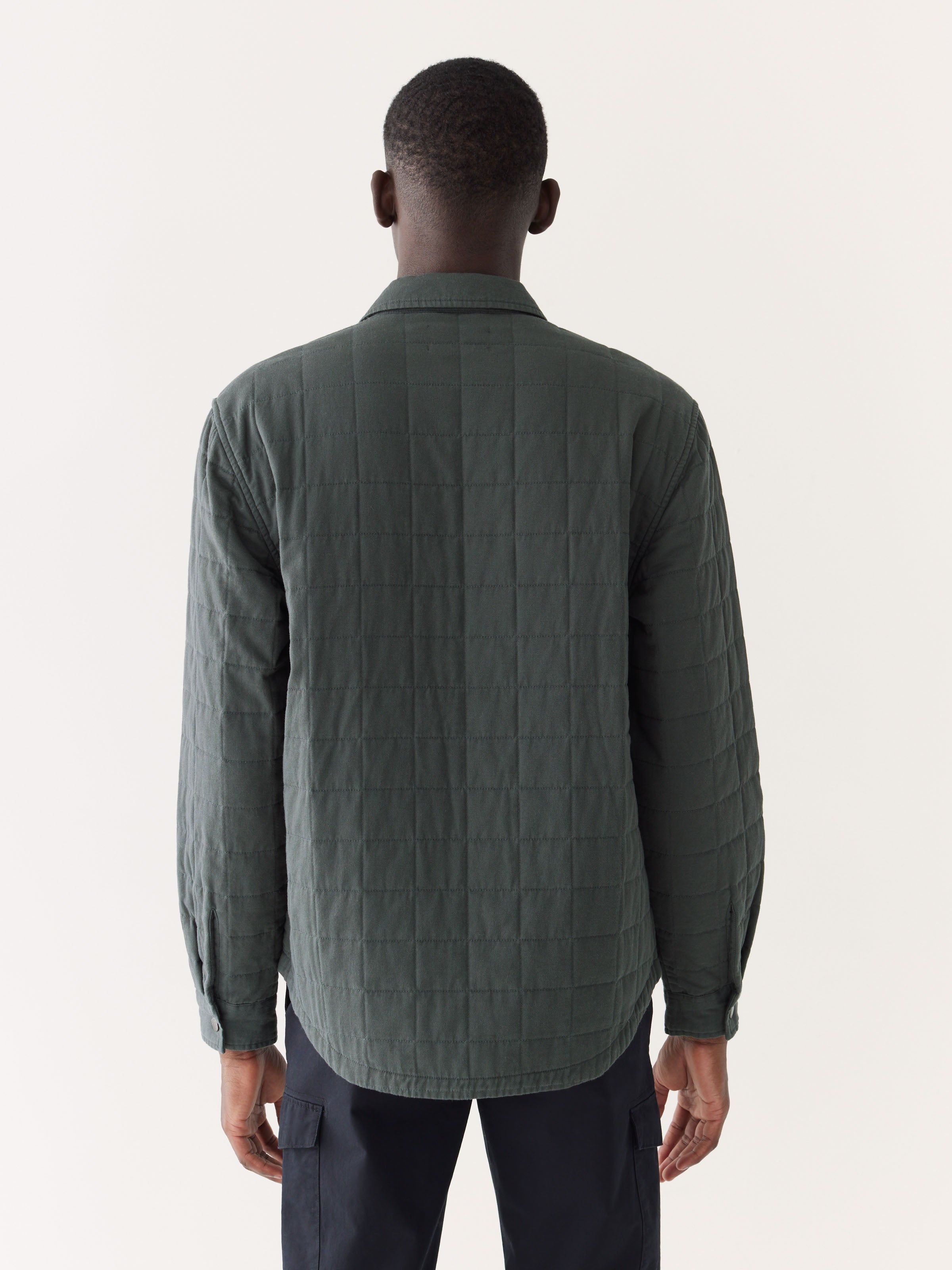 The Quilted Overshirt in Teal Grey sold by Frank & Oak product image thumbnail 3
