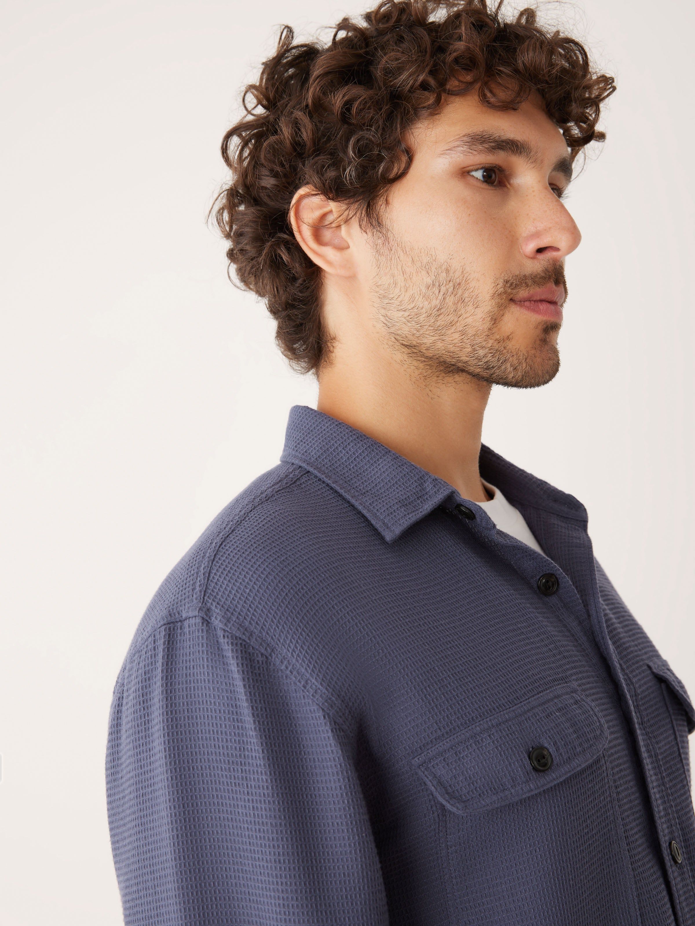 The Waffle Knit Shirt in Odyssey Grey sold by Frank & Oak product image thumbnail 4