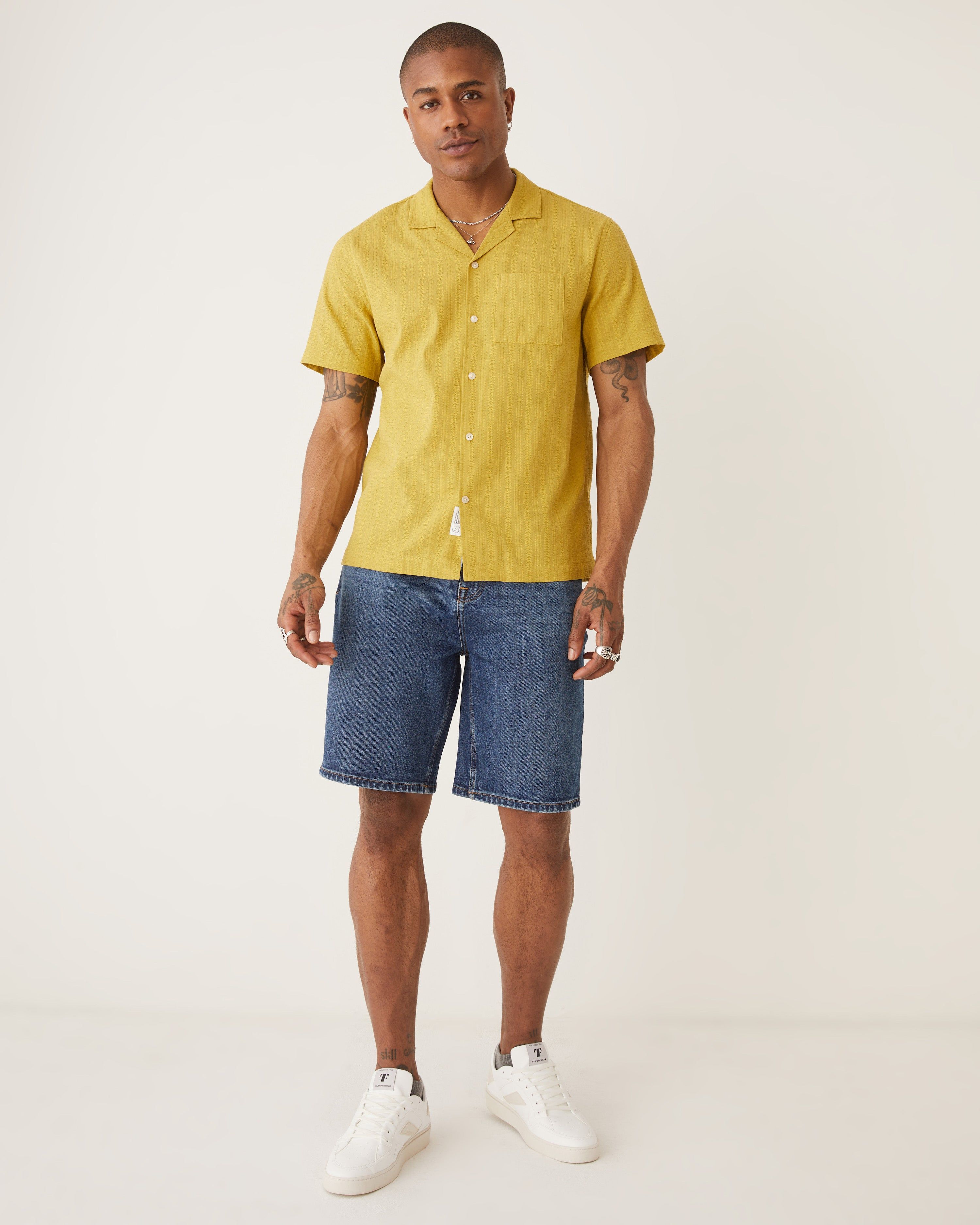 The Textured Resort Shirt in Gold Yellow sold by Frank & Oak product image thumbnail 2