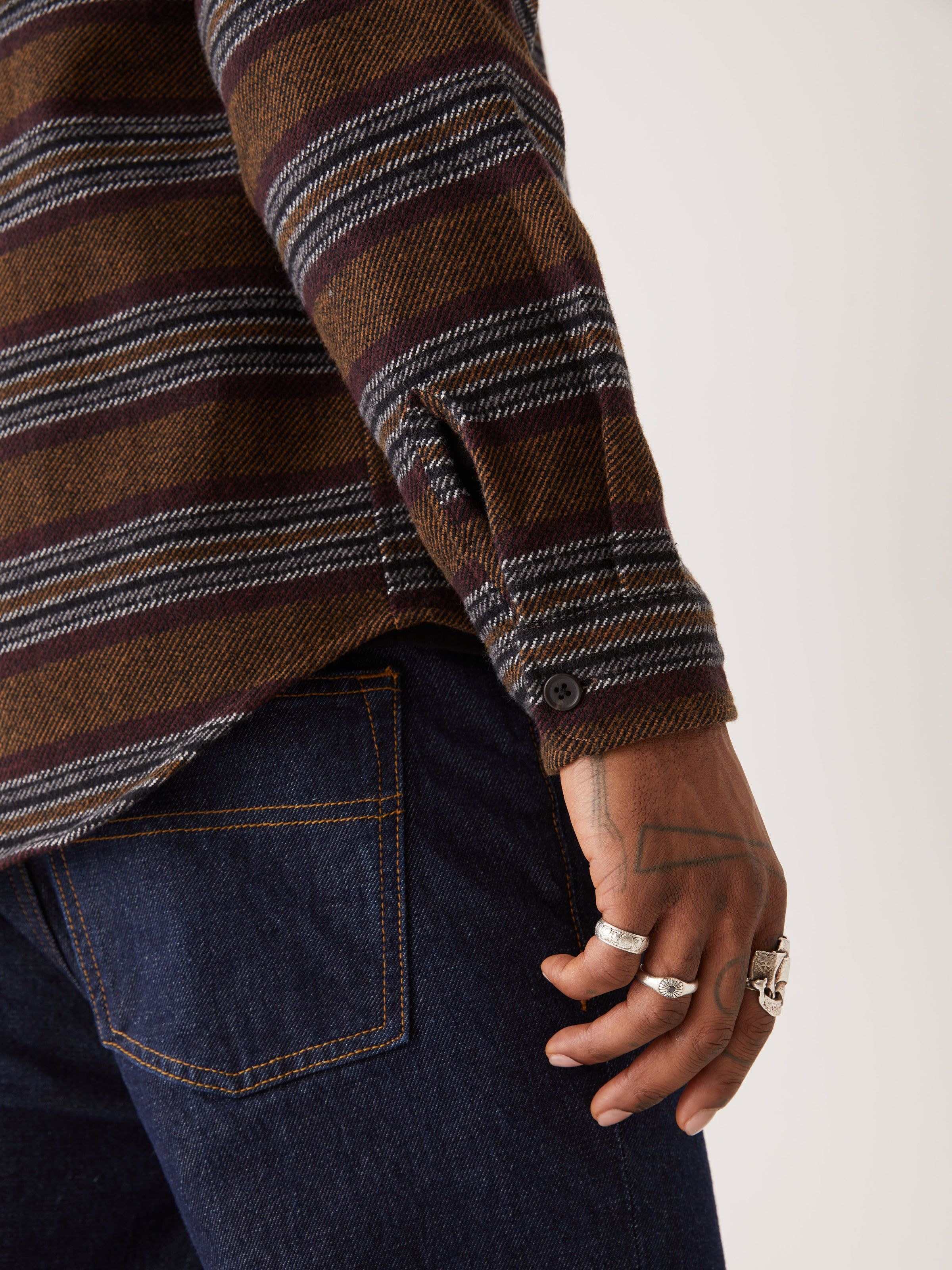 The Striped Blanket Shirt in Brown sold by Frank & Oak product image thumbnail 2