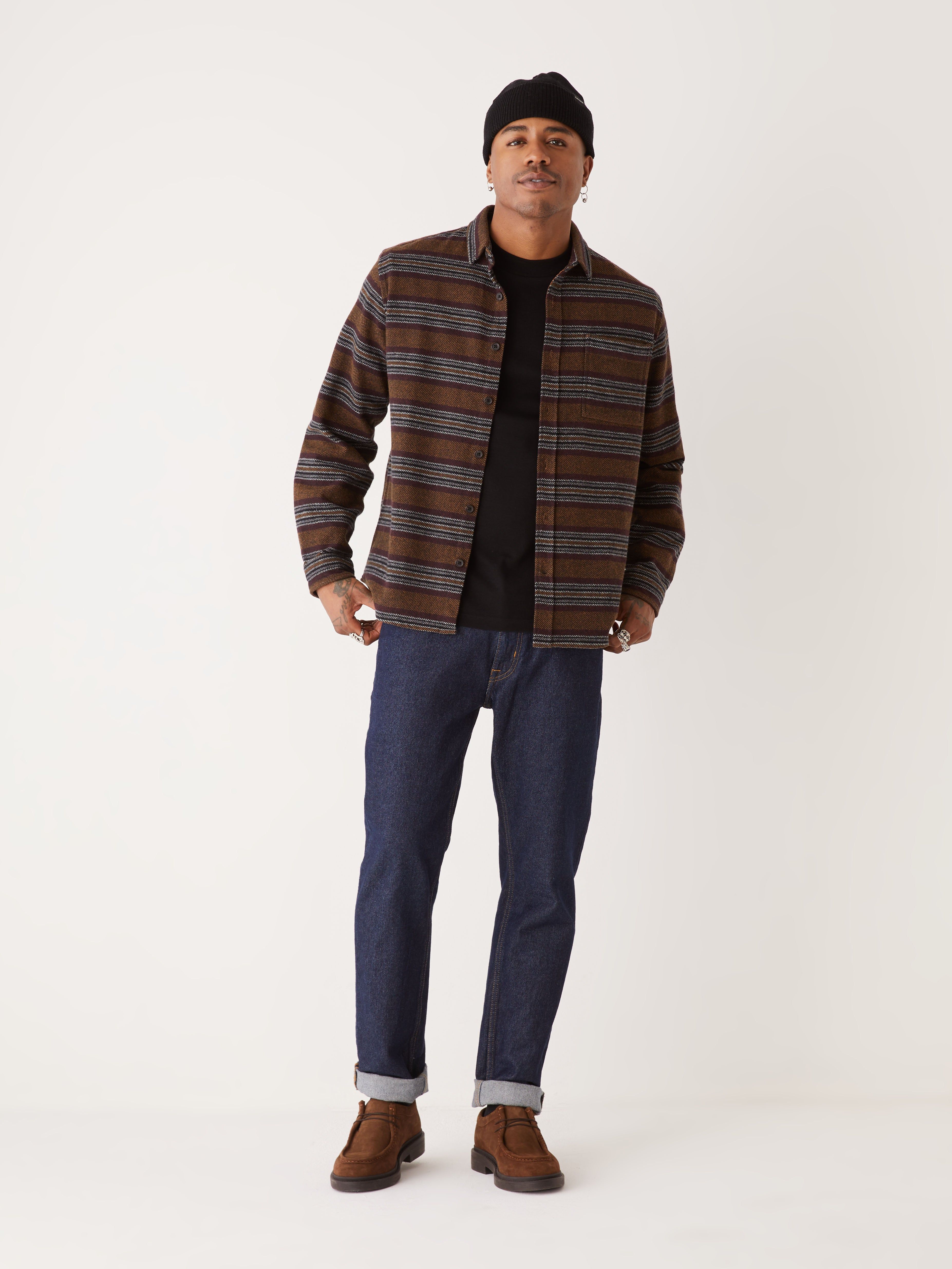 The Striped Blanket Shirt in Brown sold by Frank & Oak product image thumbnail 3