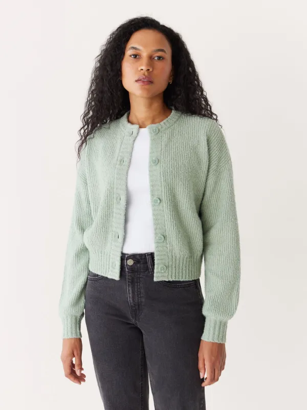 The Seawool® Sweater Cardigan in Eucalyptus sold by Frank & Oak