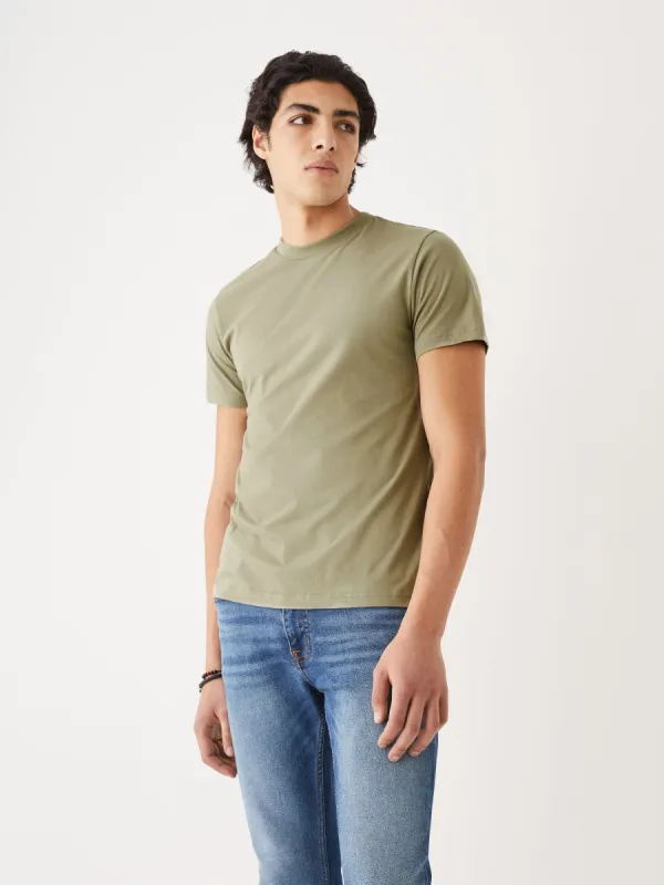 The Slim Fit Essential T-Shirt in Vetiver Green sold by Frank & Oak