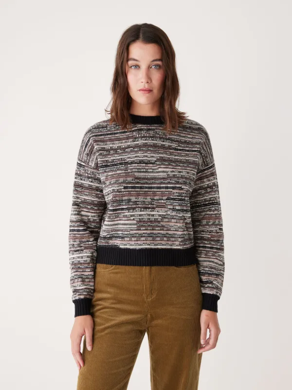 The Drop Shoulder Crewneck Sweater in Black sold by Frank & Oak