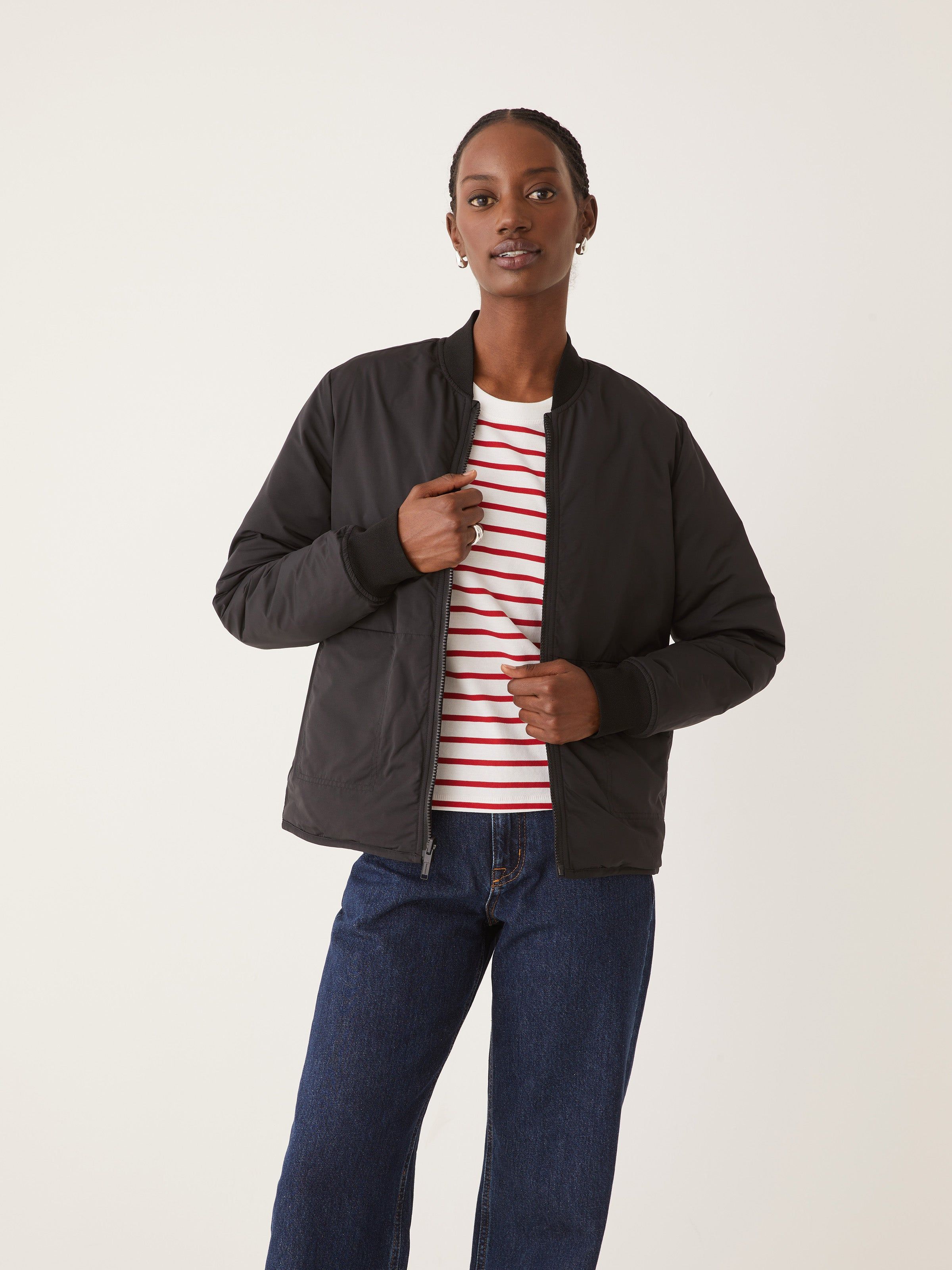 The Skyline Reversible Bomber in Black sold by Frank & Oak product image thumbnail 4