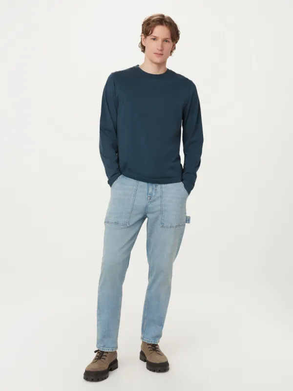 The Essential Long Sleeve T-Shirt in Midnight Navy sold by Frank & Oak
