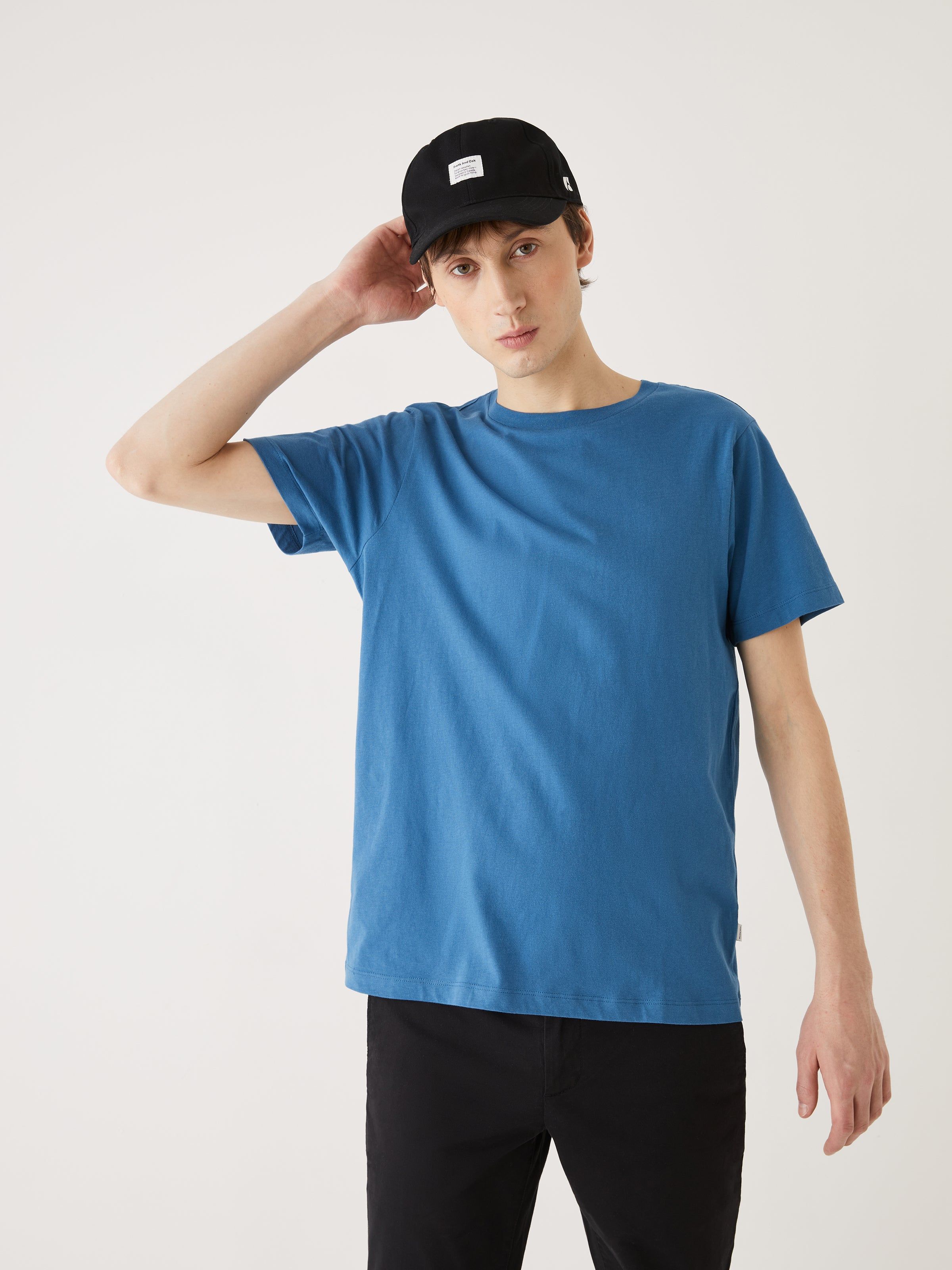 The Slim Fit Essential T-Shirt in Dark Blue sold by Frank & Oak product image thumbnail 3