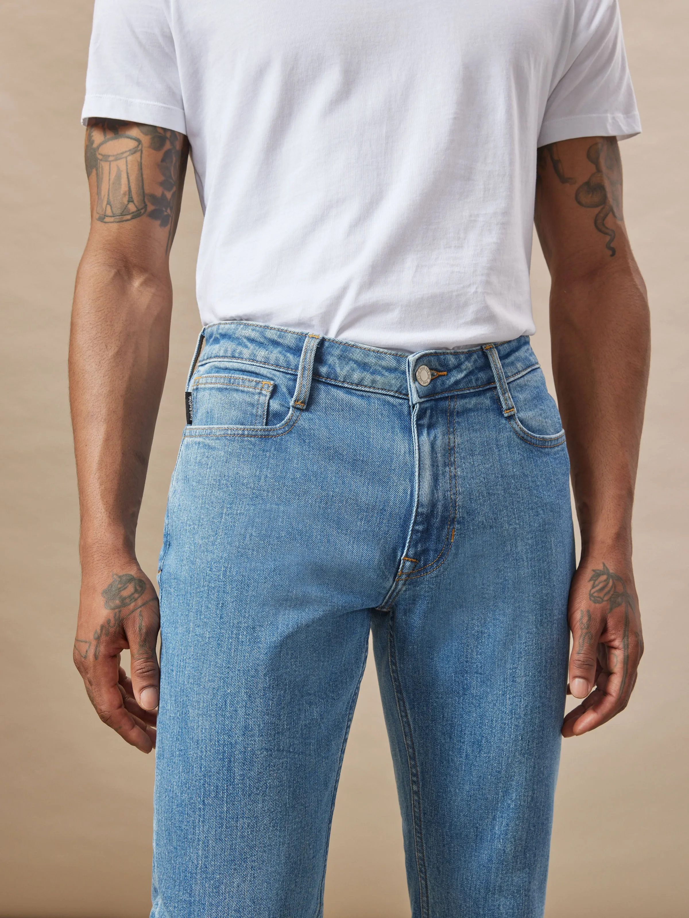 The Adam Slim Fit Jean in Light Blue sold by Frank & Oak product image thumbnail 3