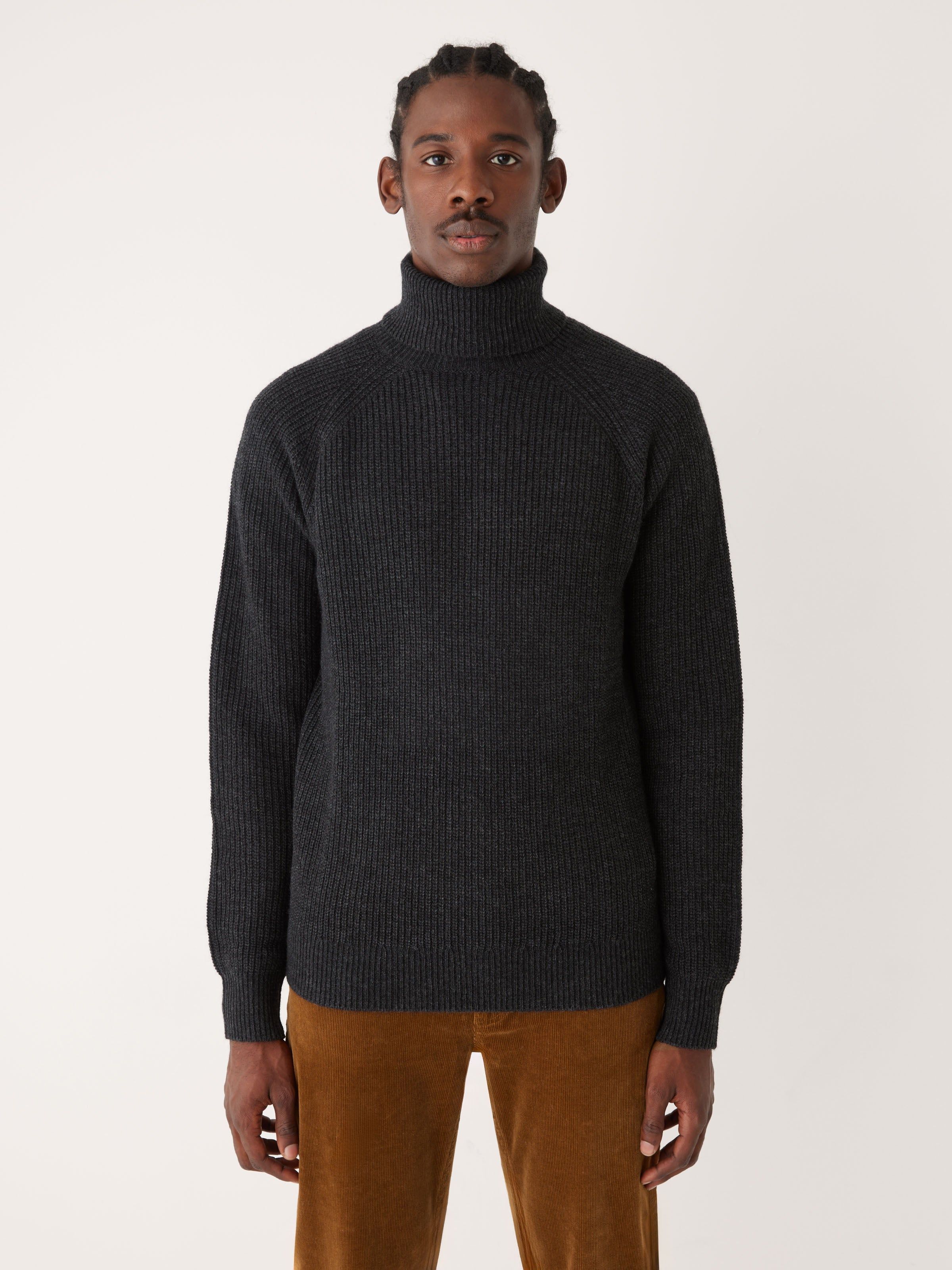The Turtleneck Sweater in Shadow Black sold by Frank & Oak