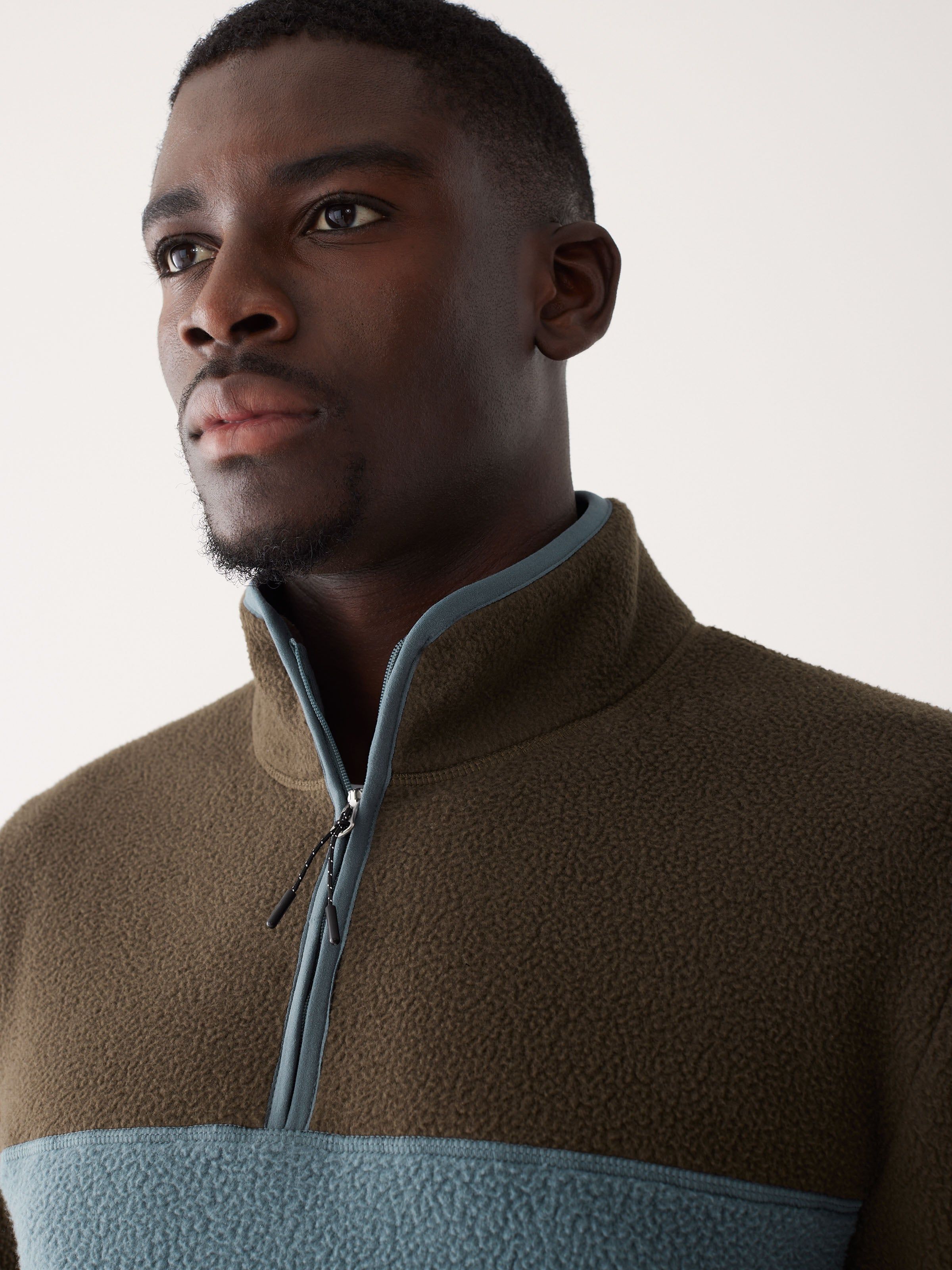 The Axis Colour Block Pullover in Storm Blue sold by Frank & Oak product image thumbnail 4