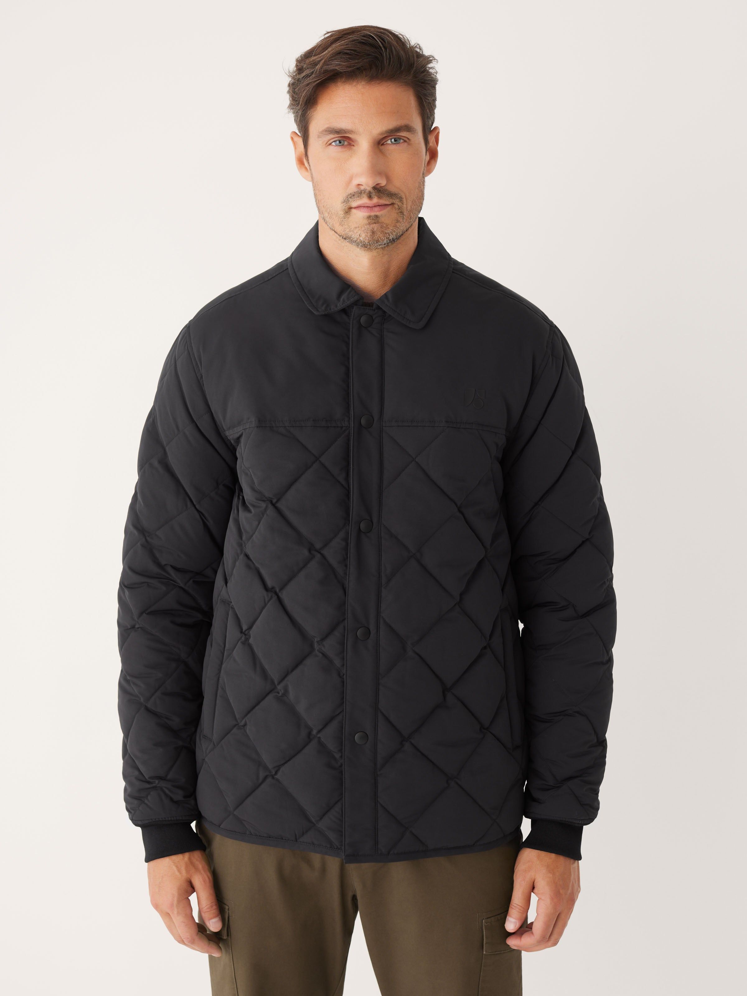 The Skyline Point Collar Jacket in Black sold by Frank & Oak