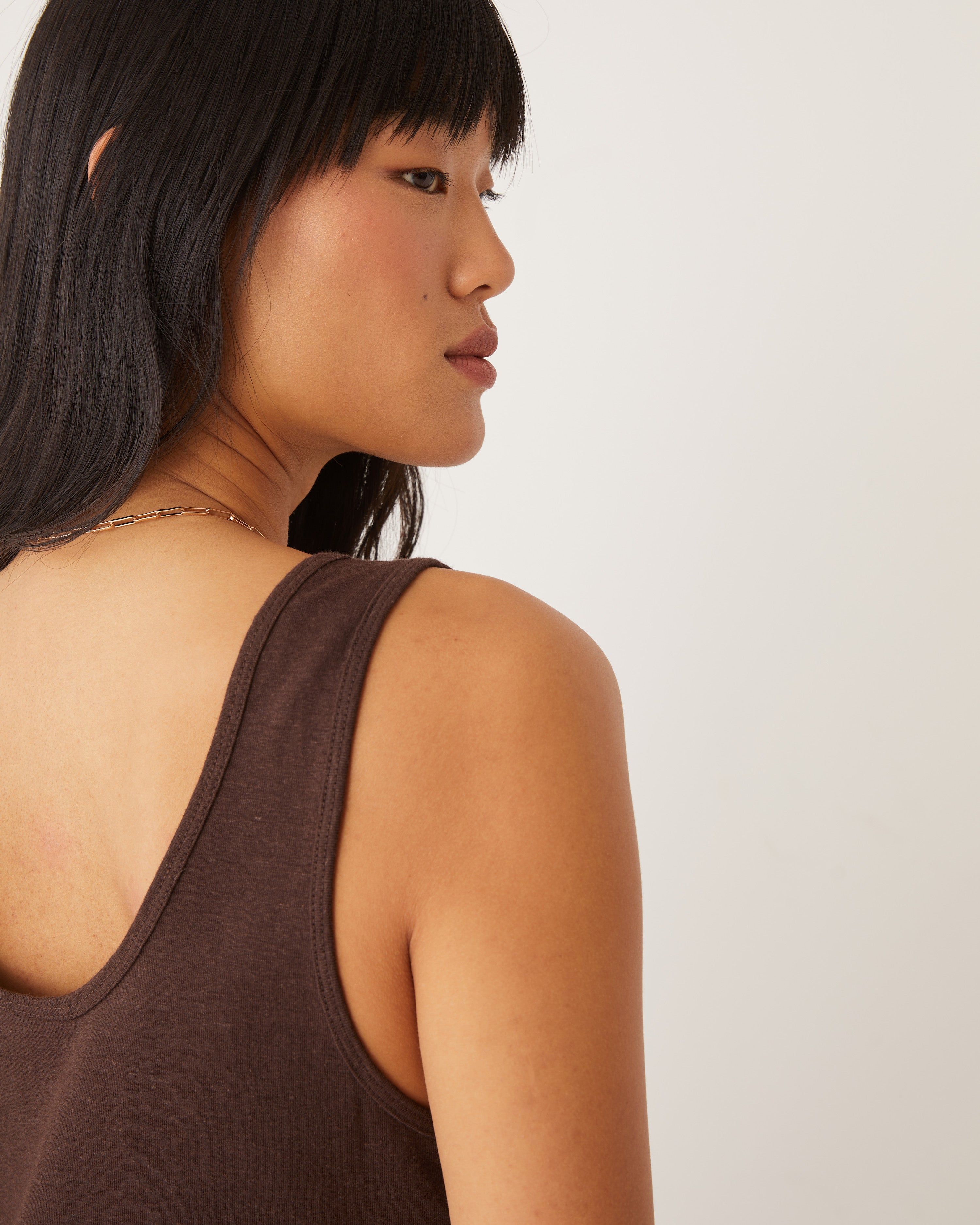 The U-Neck Tank Top in Dark Brown sold by Frank & Oak product image thumbnail 5