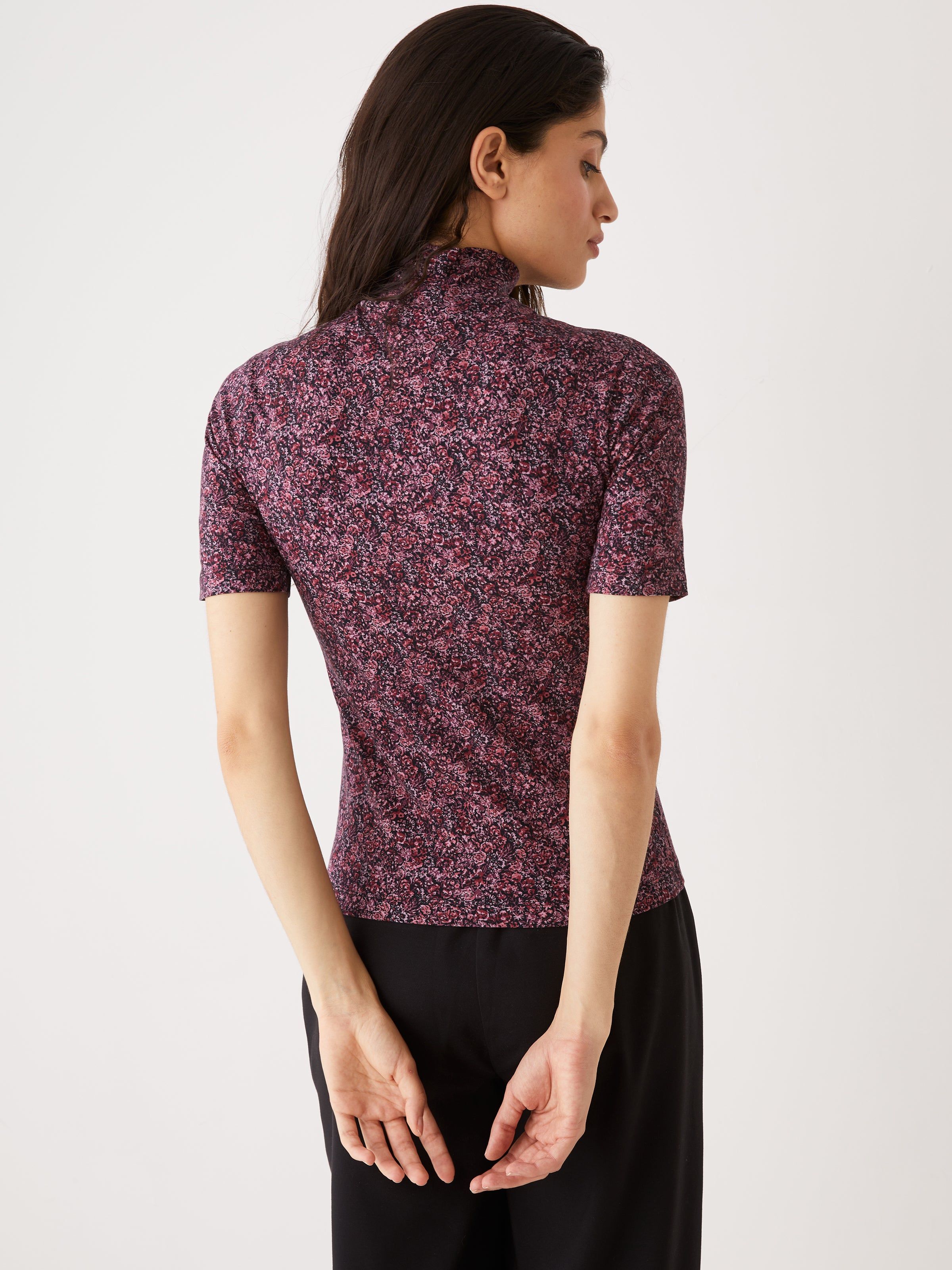 The Botanical Short Sleeve Mockneck in Maroon red sold by Frank & Oak product image thumbnail 2