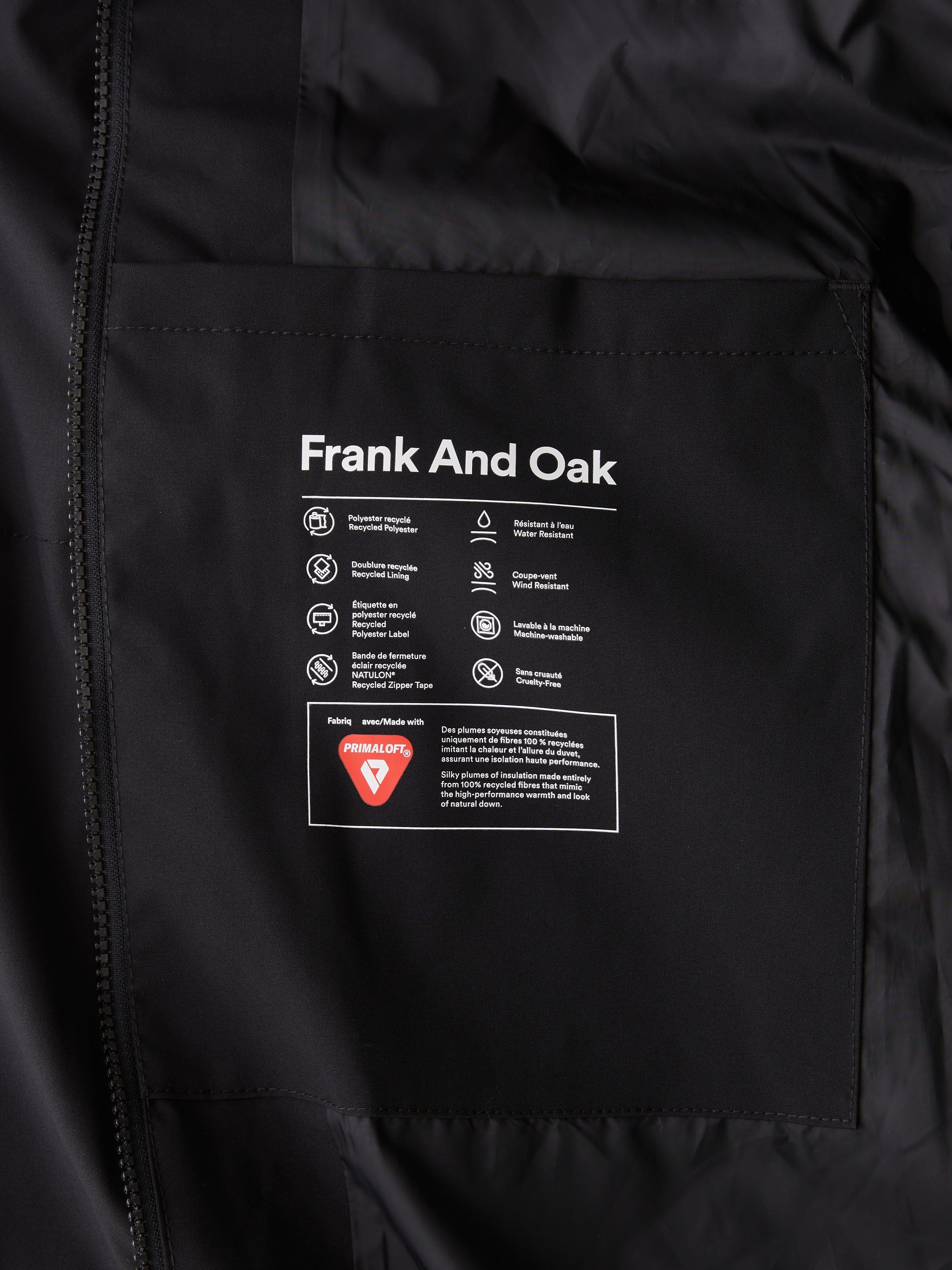 The Highland Long Puffer Coat in Black sold by Frank & Oak product image thumbnail 9