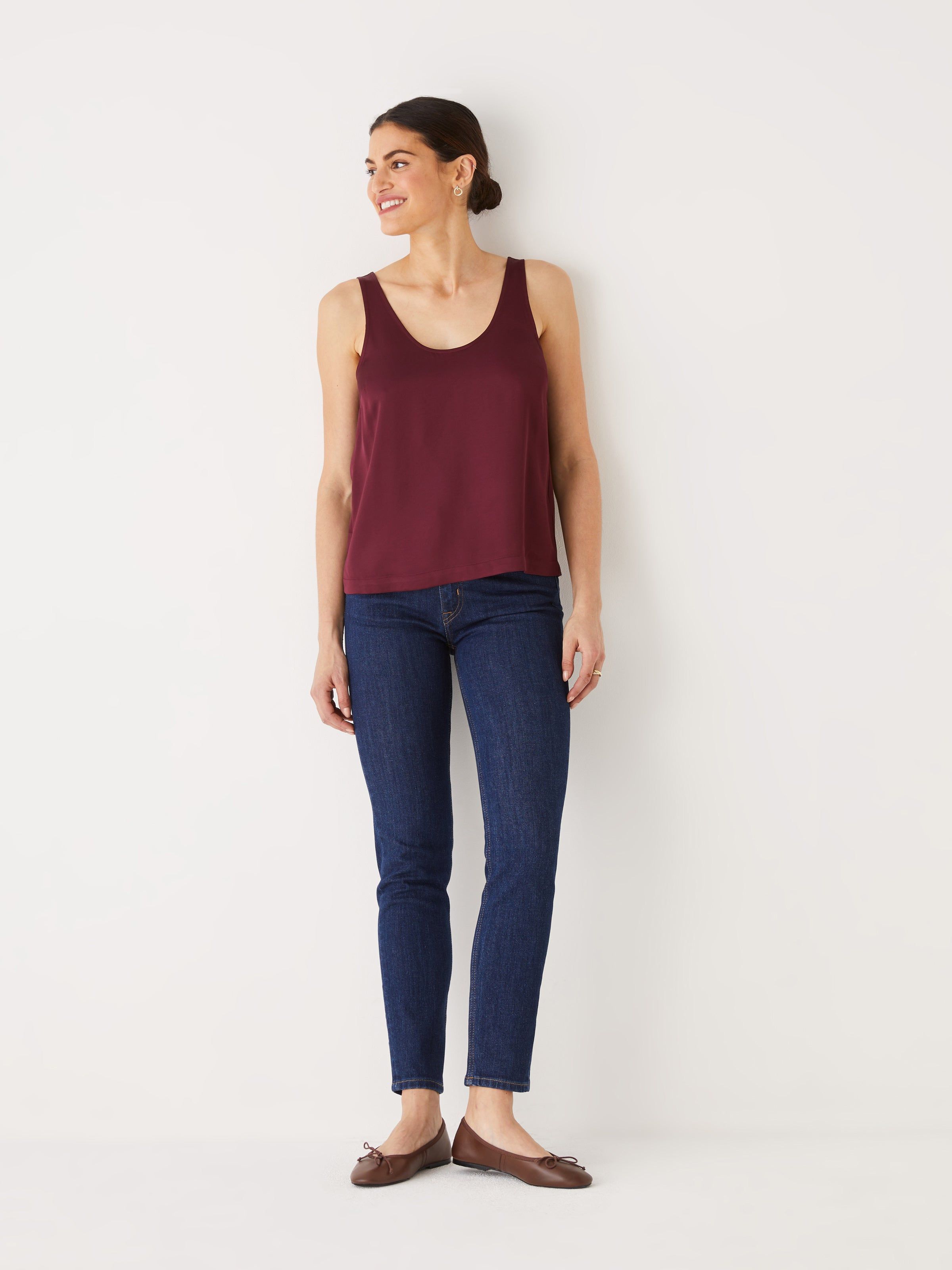 The Satin Camisole in Red Wine sold by Frank & Oak product image thumbnail 3