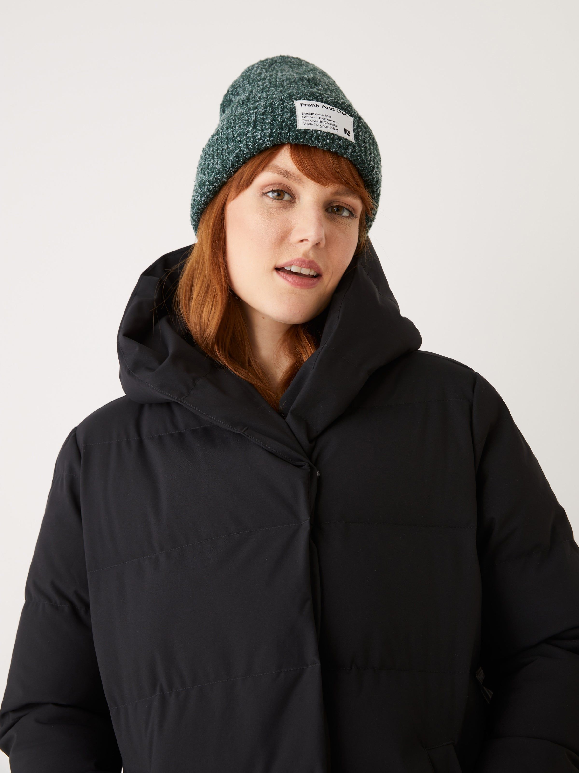 The Highland Long Puffer Coat in Black sold by Frank & Oak product image thumbnail 2