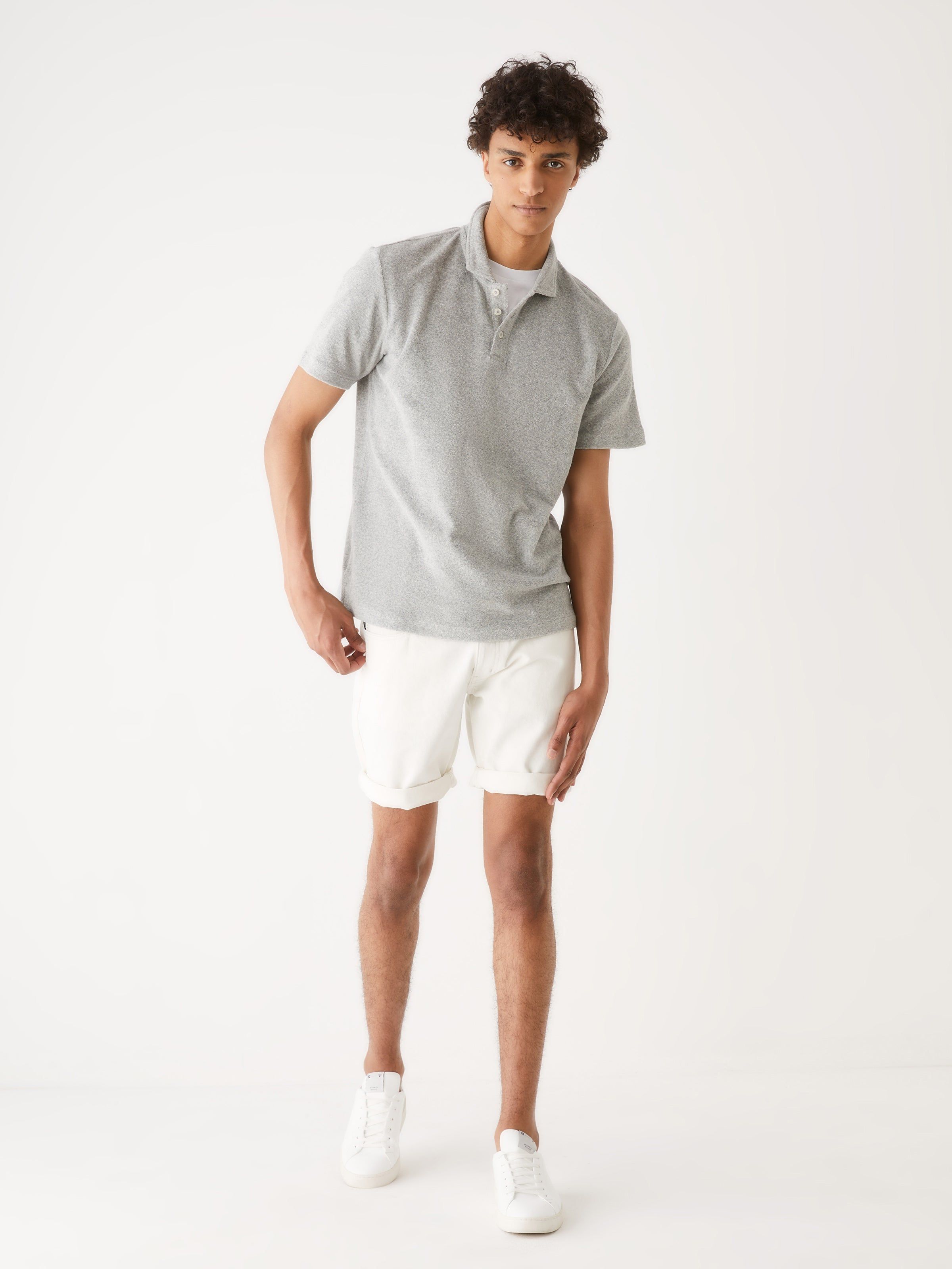 The Terry Cloth Polo Shirt in Vintage Grey sold by Frank & Oak product image thumbnail 2