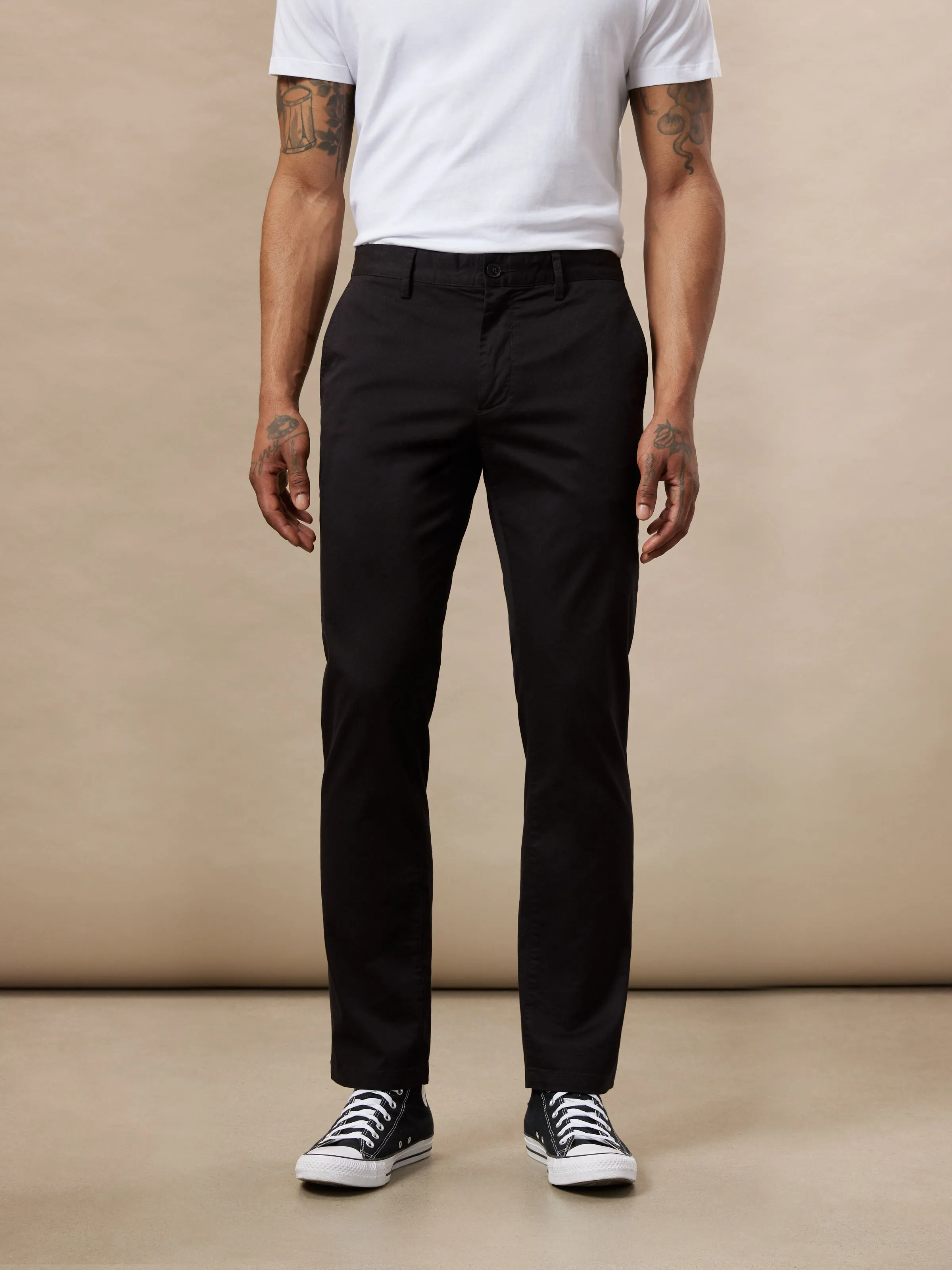 The Brunswick Slim Chino Pant in Black sold by Frank & Oak