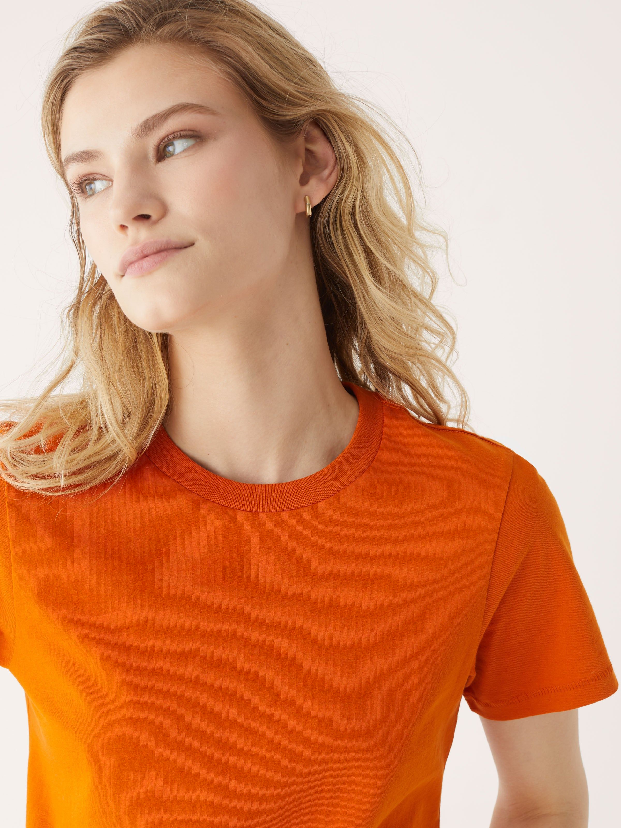 The Essential T-Shirt in Tangerine sold by Frank & Oak